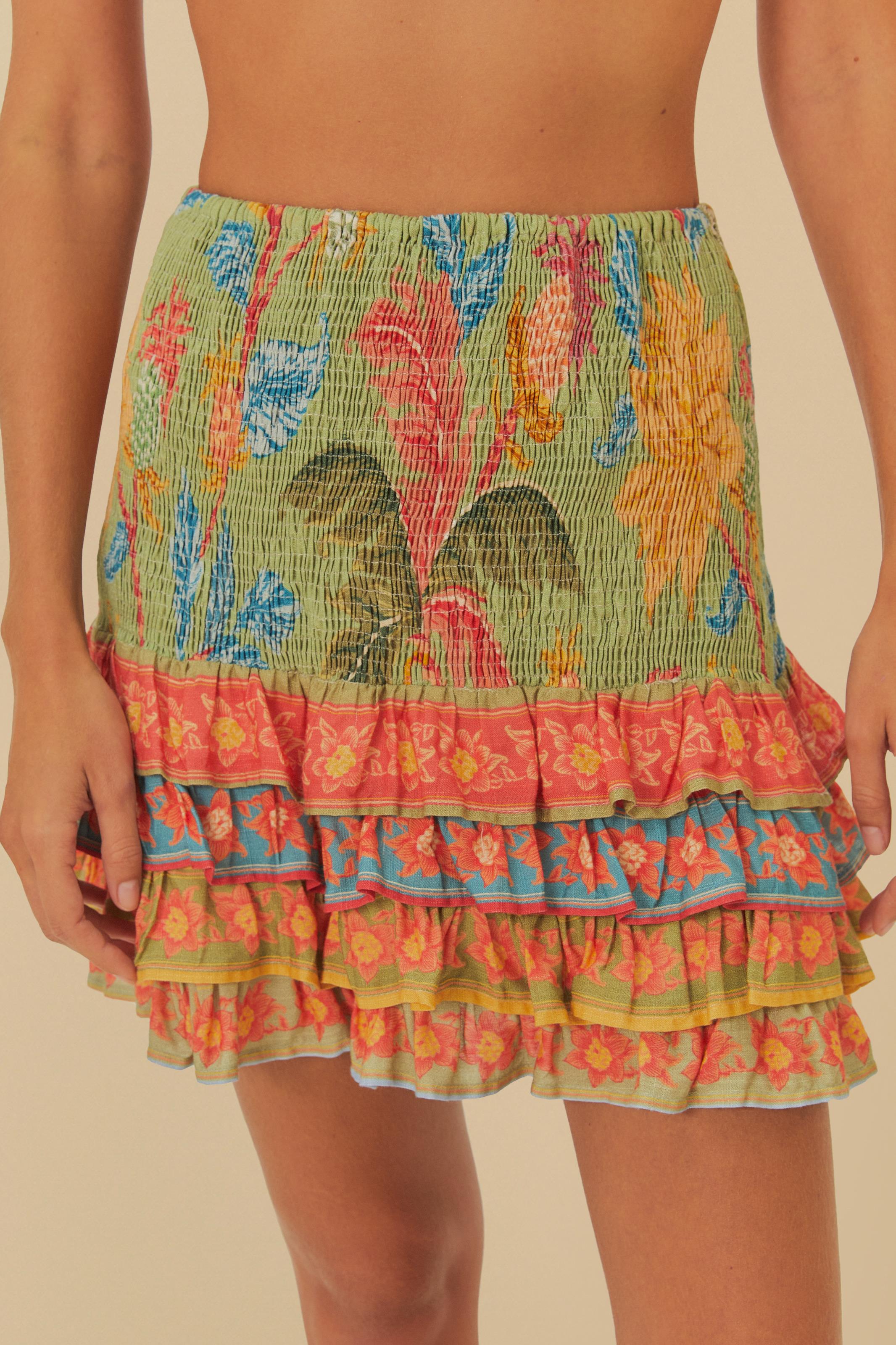 Saia Curta Estampada Amalfi Mix