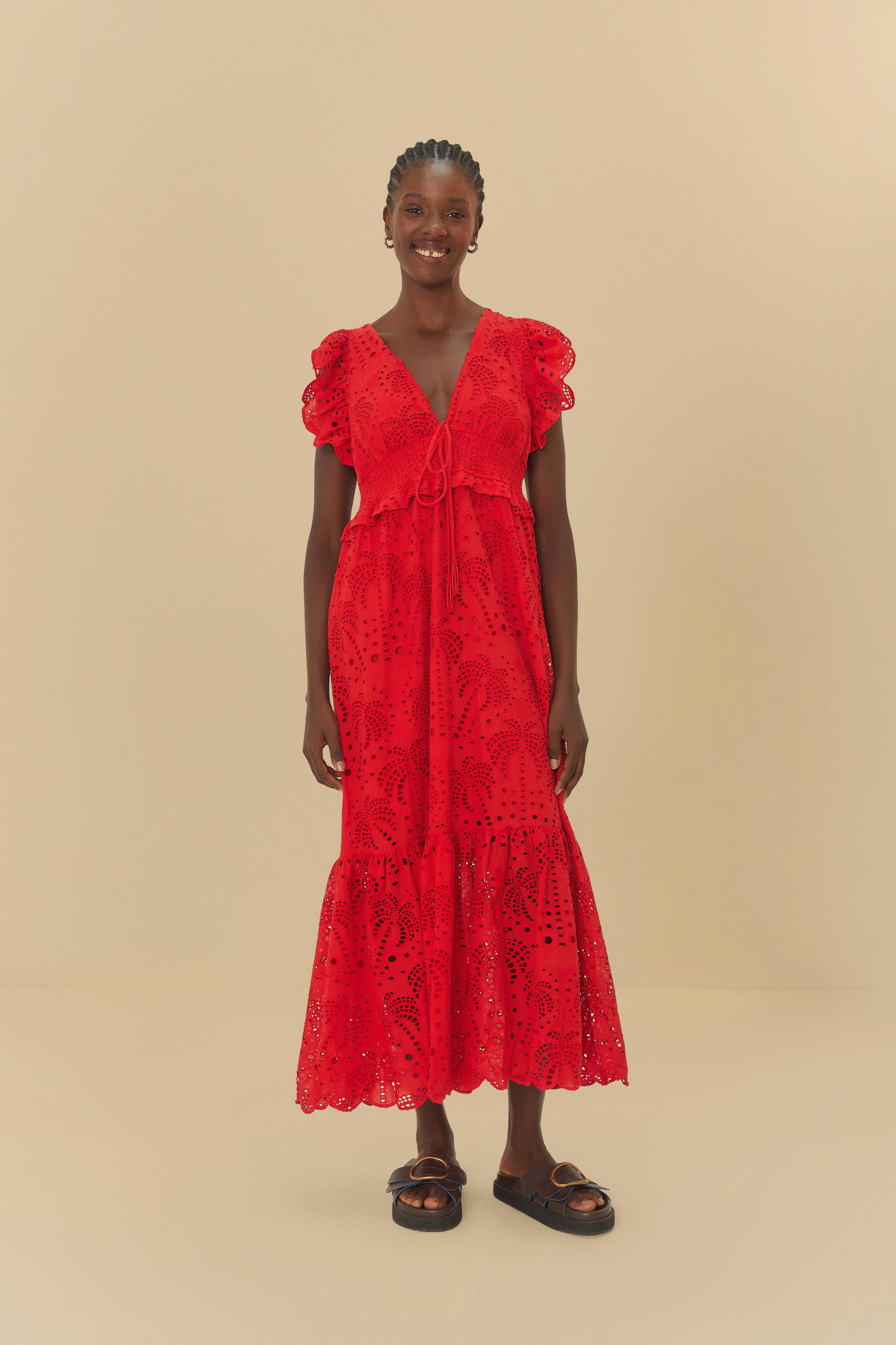 Vestido Laise Estampado Coqueiro Delicadeza