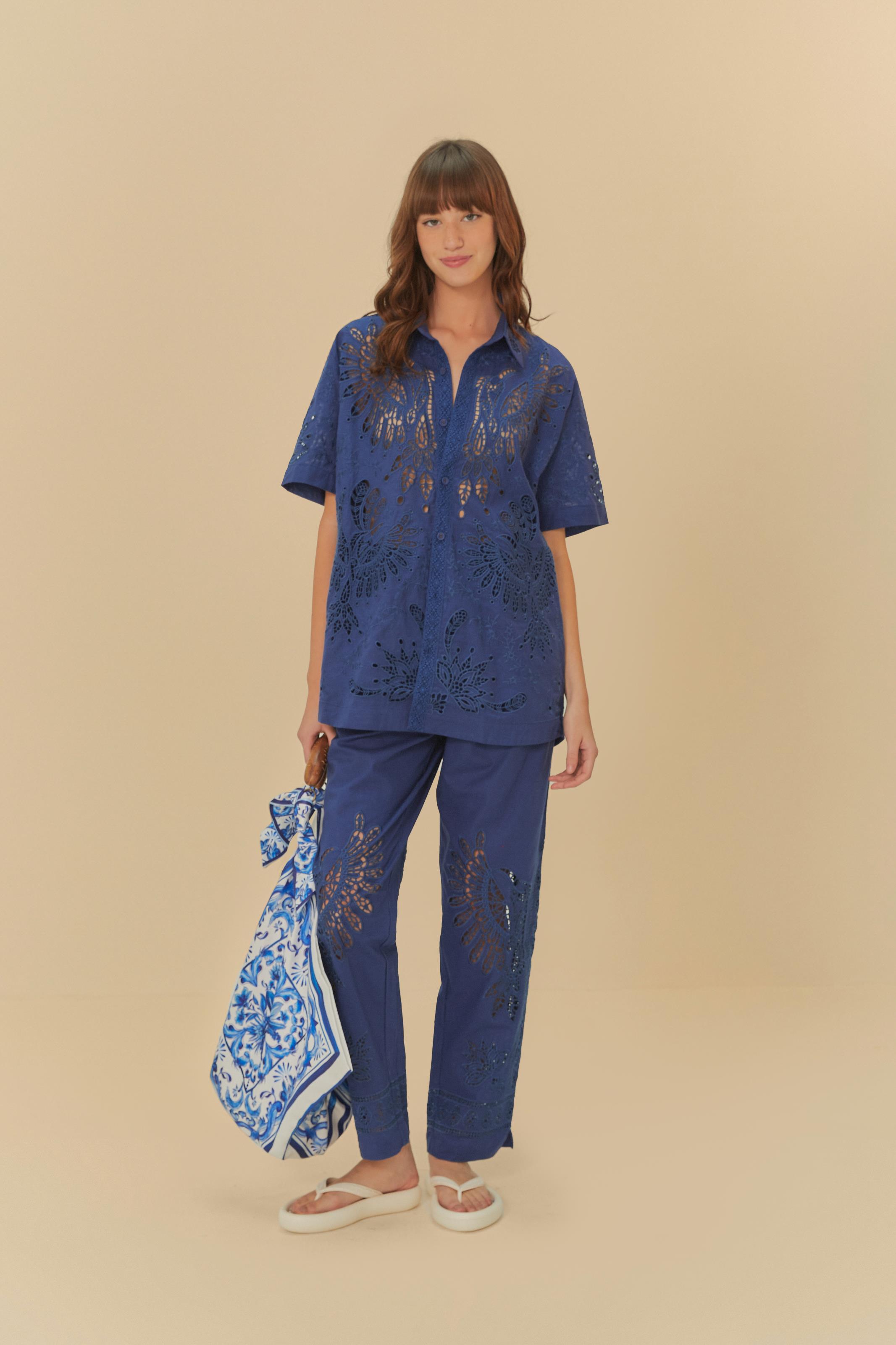 Camisa Uni Richilie Estampada Passáros