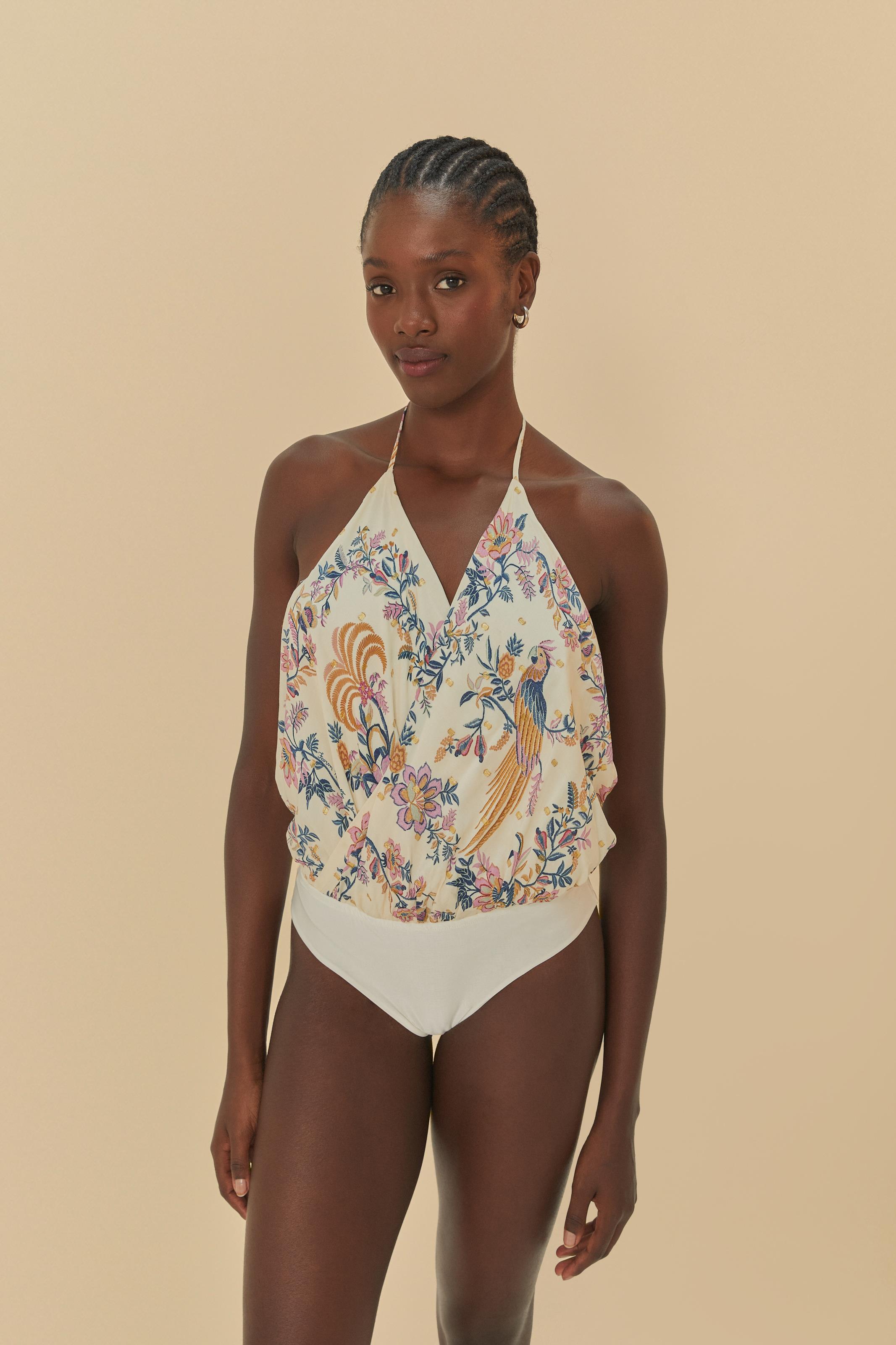 Body Lenço Estampado Delicadeza Boho