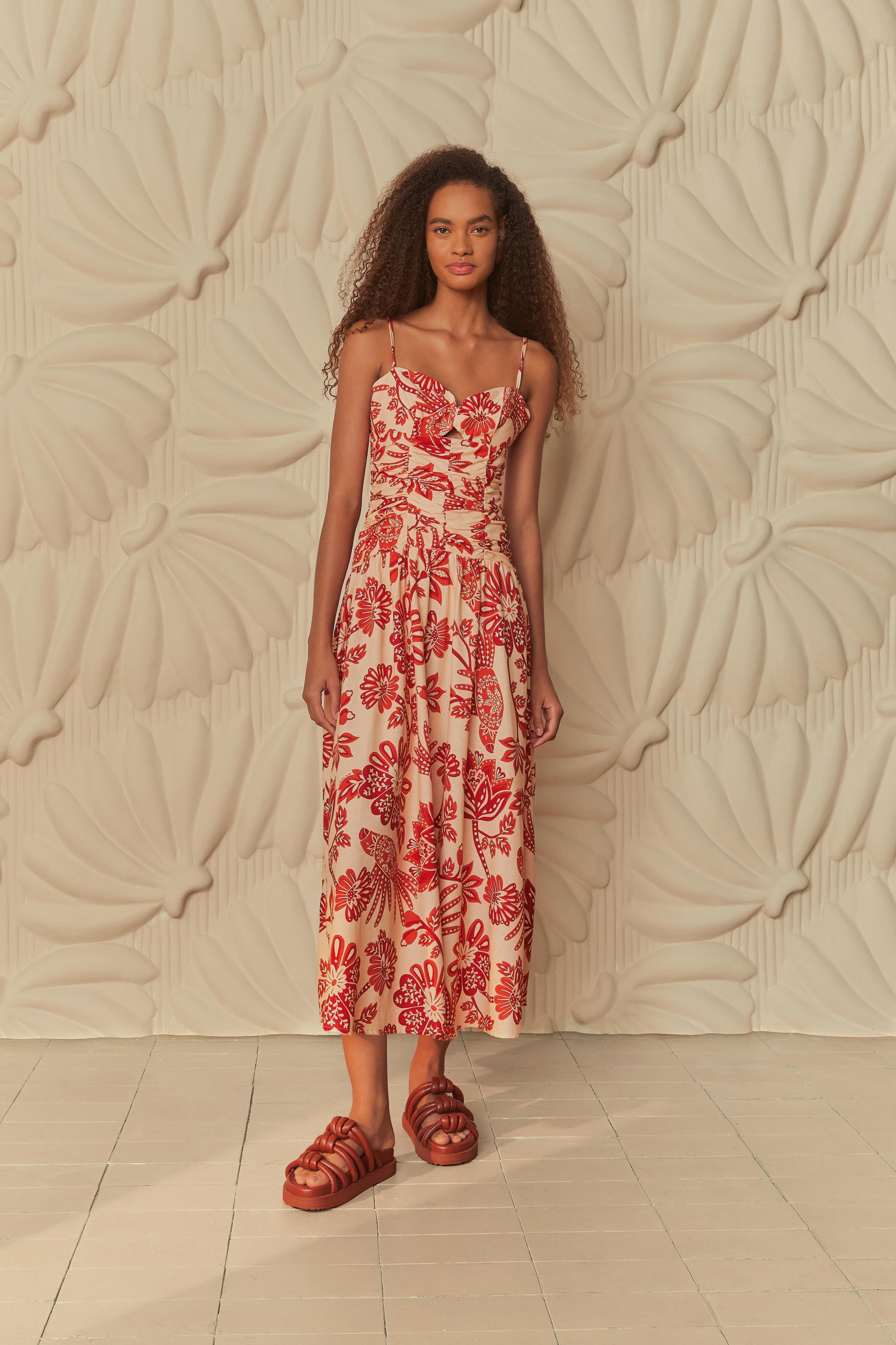 Vestido Cropped Estampado Arara Floral