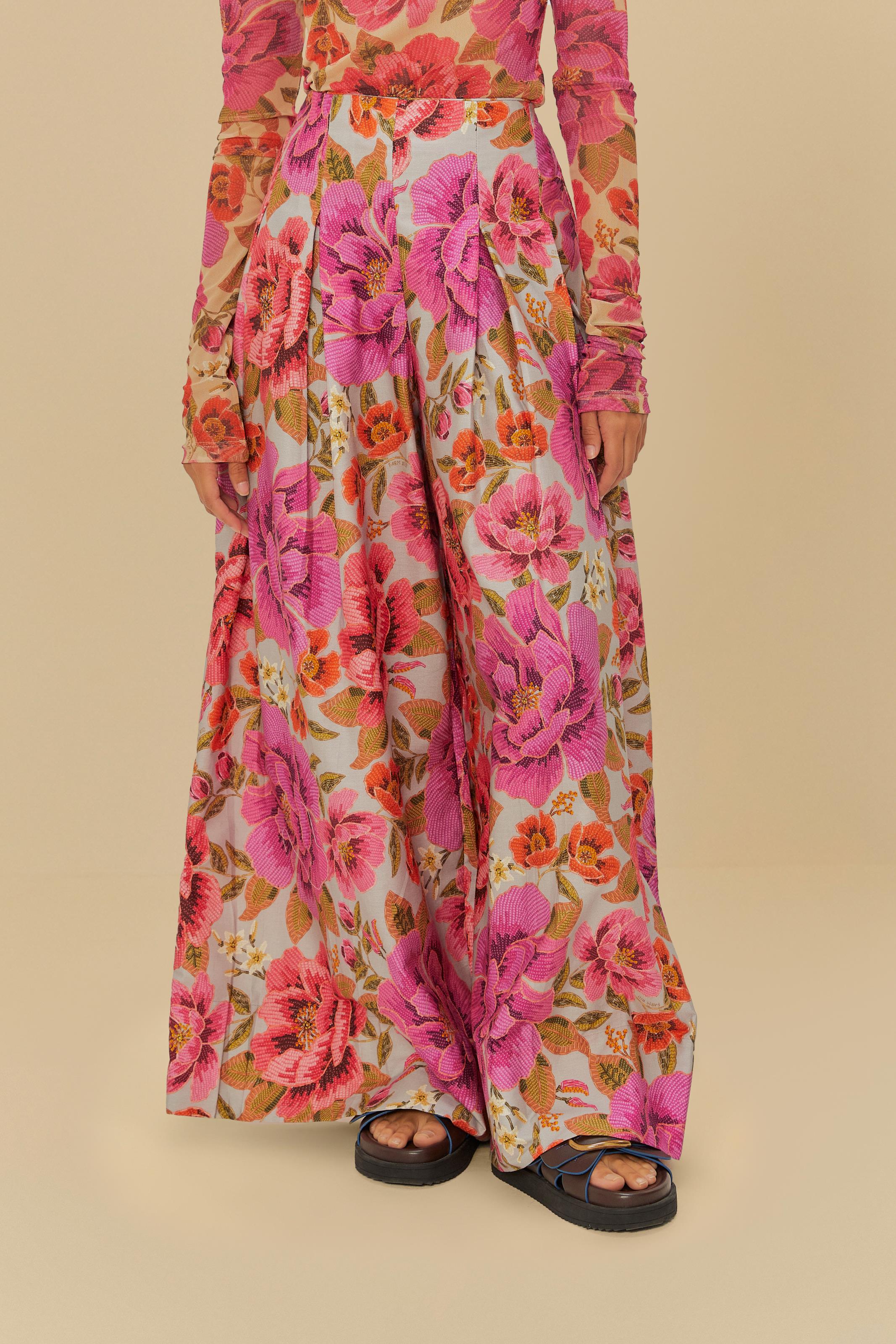 Calça Pantalona Estampada Izabel