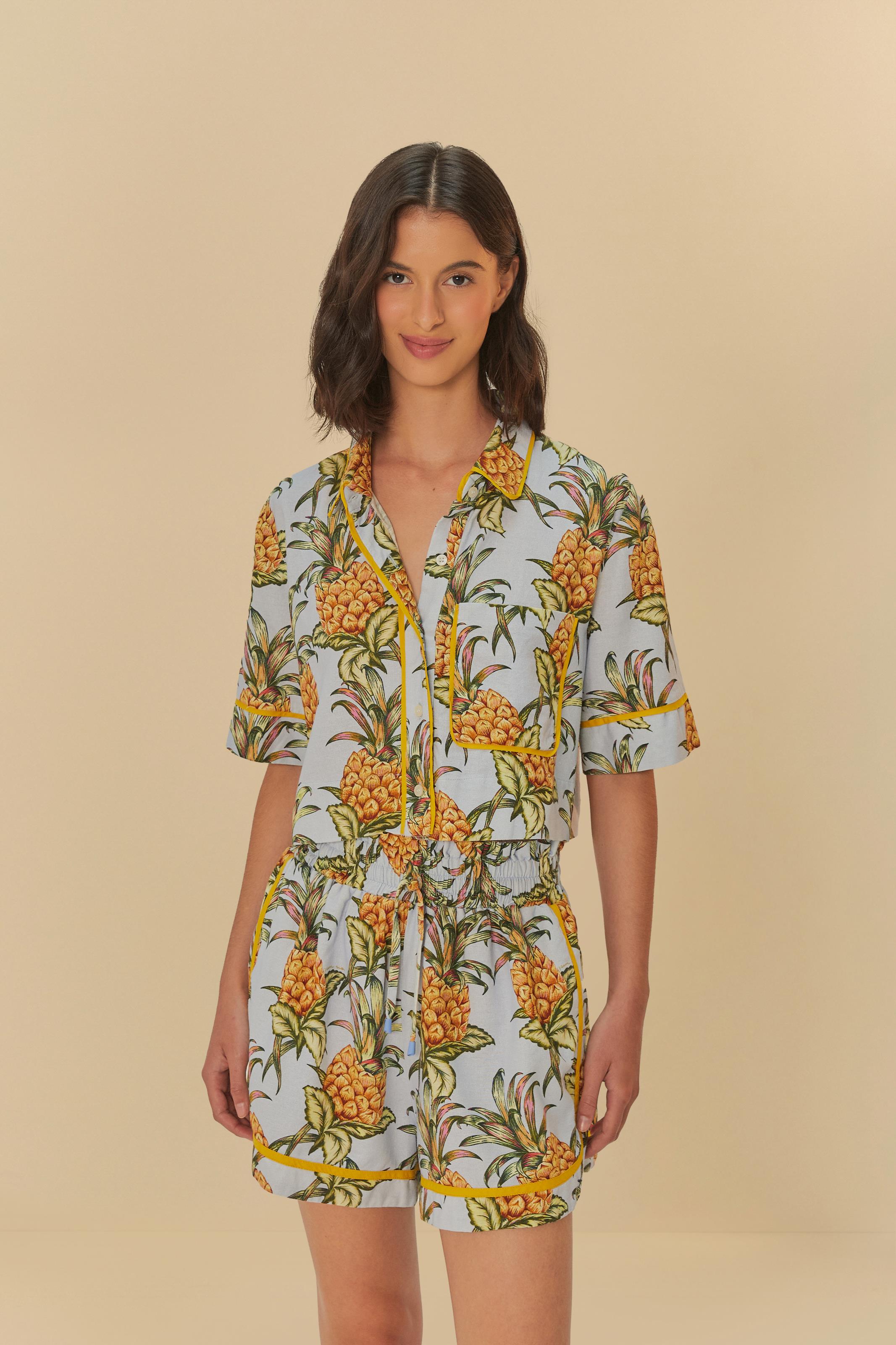 Short Estampado Suco De Abacaxi