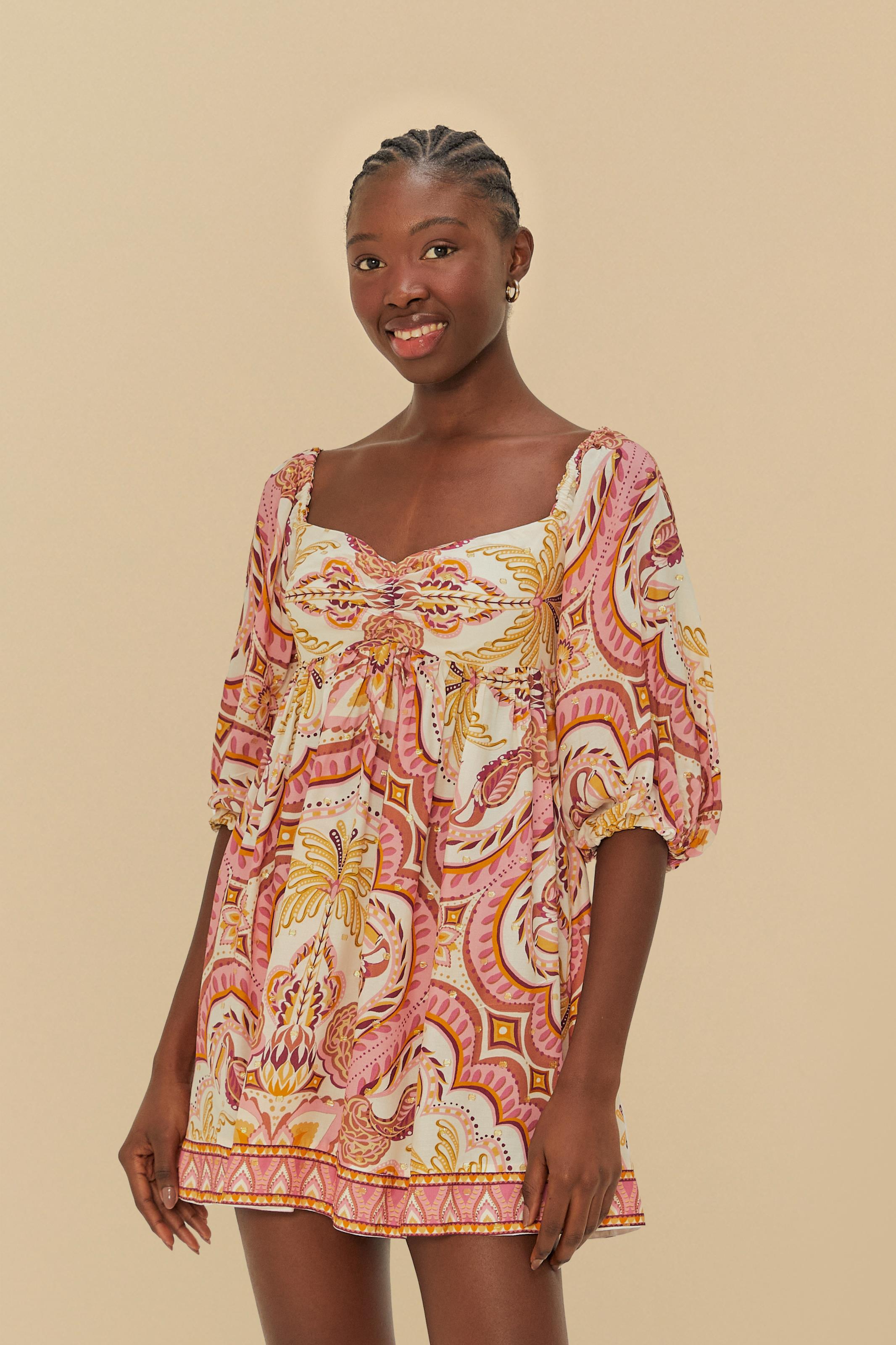 Vestido Curto Lenço Joia Tropical