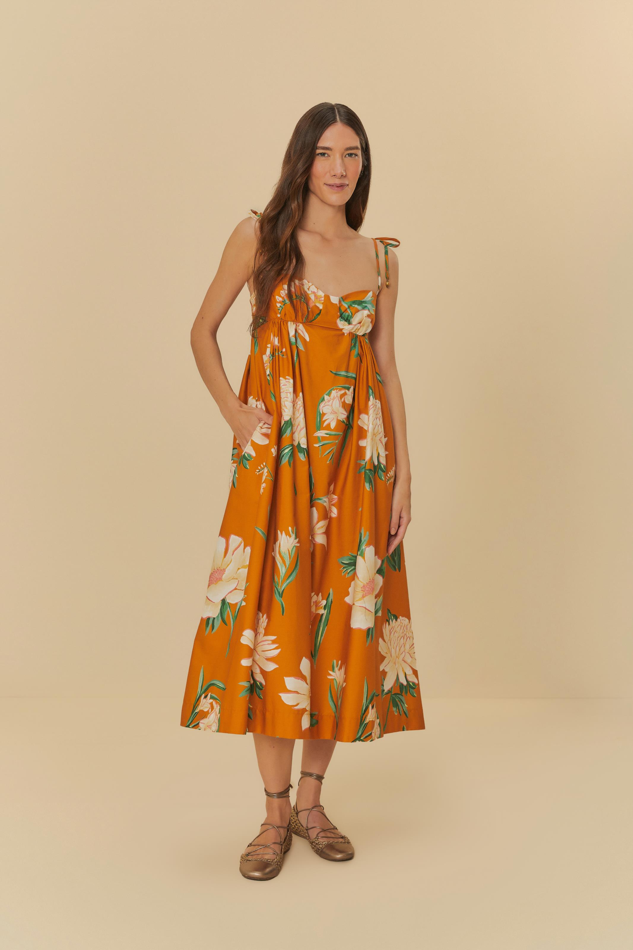 Vestido Cropped Estampado Floral Alice