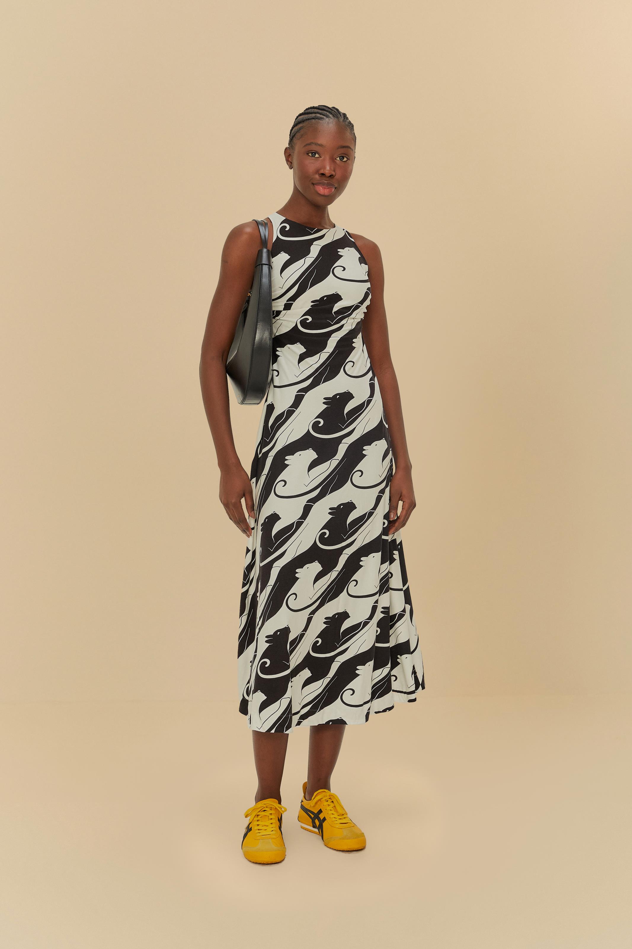 Vestido Cruzado Estampado Panteras