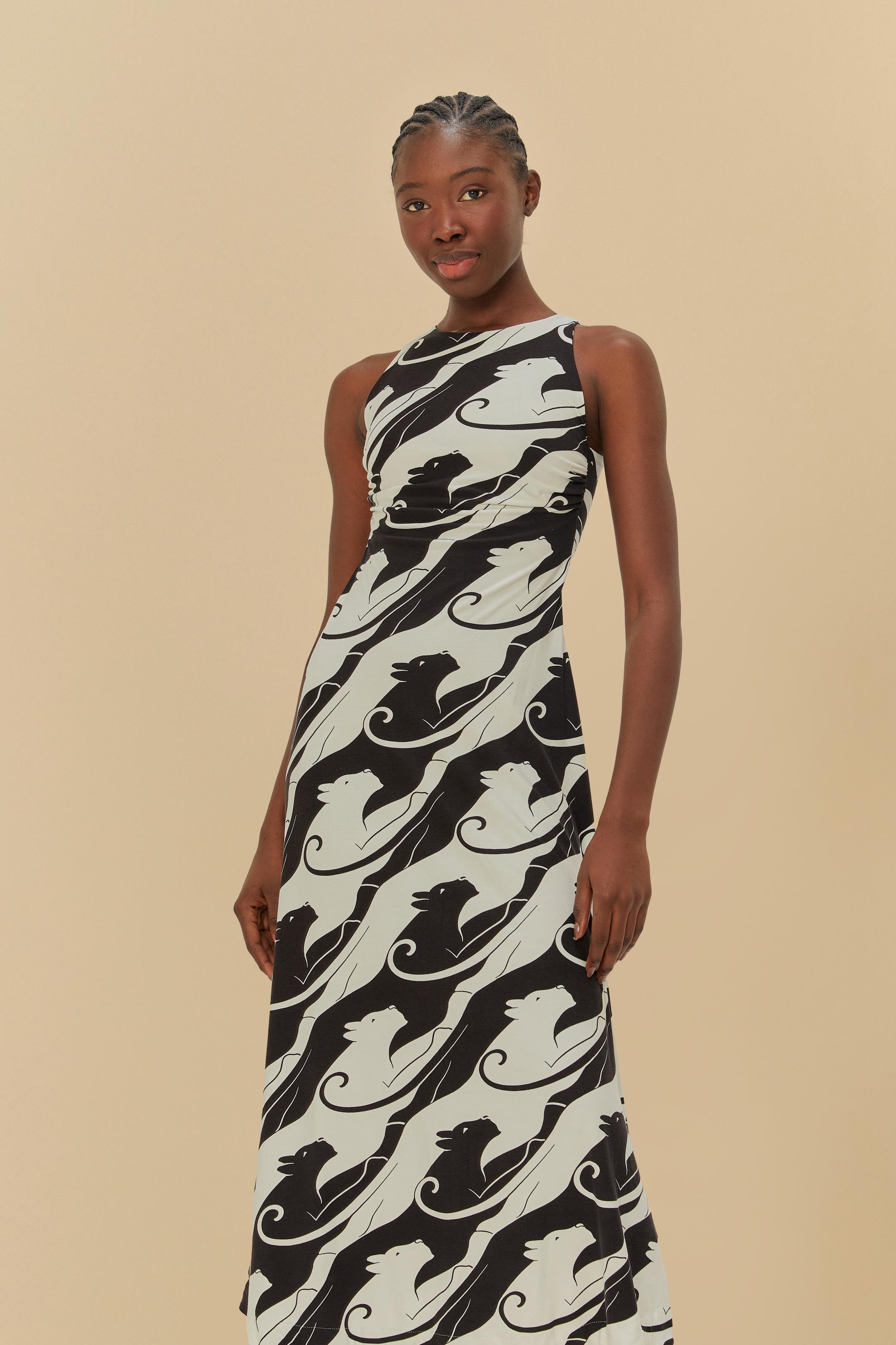 Vestido Cruzado Estampado Panteras