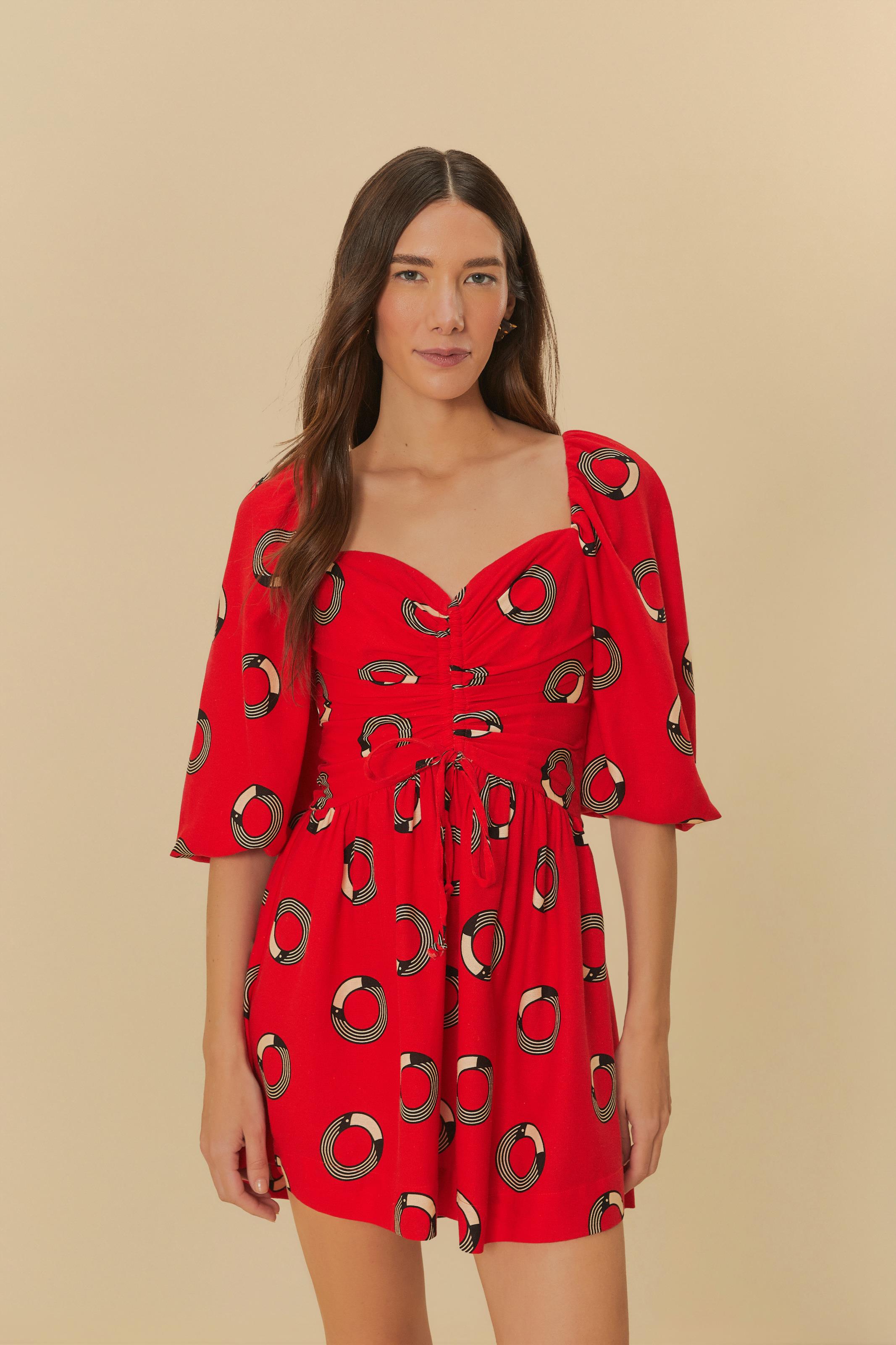 Vestido Curto Estampado Tuca Poá