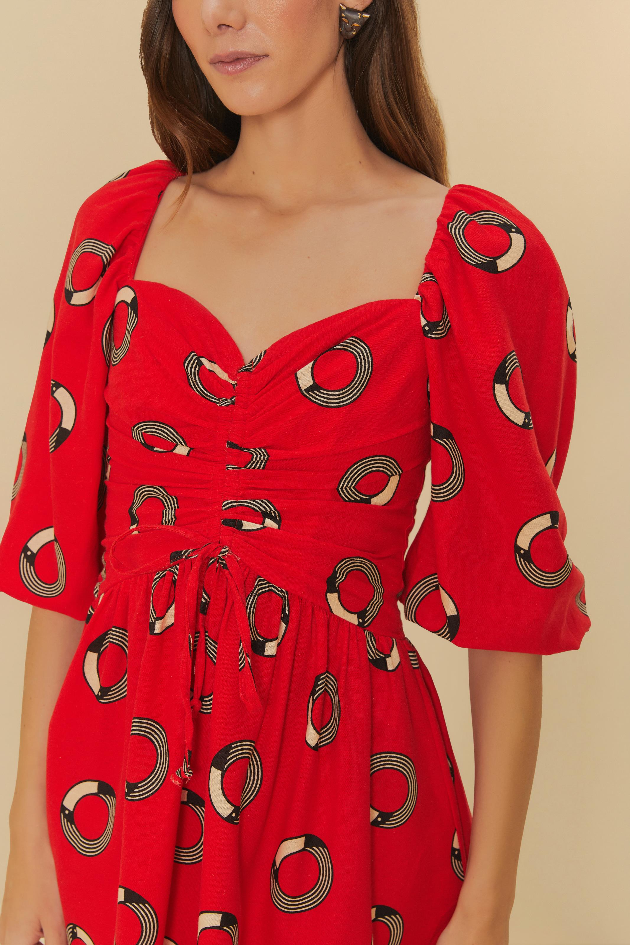 Vestido Curto Estampado Tuca Poá