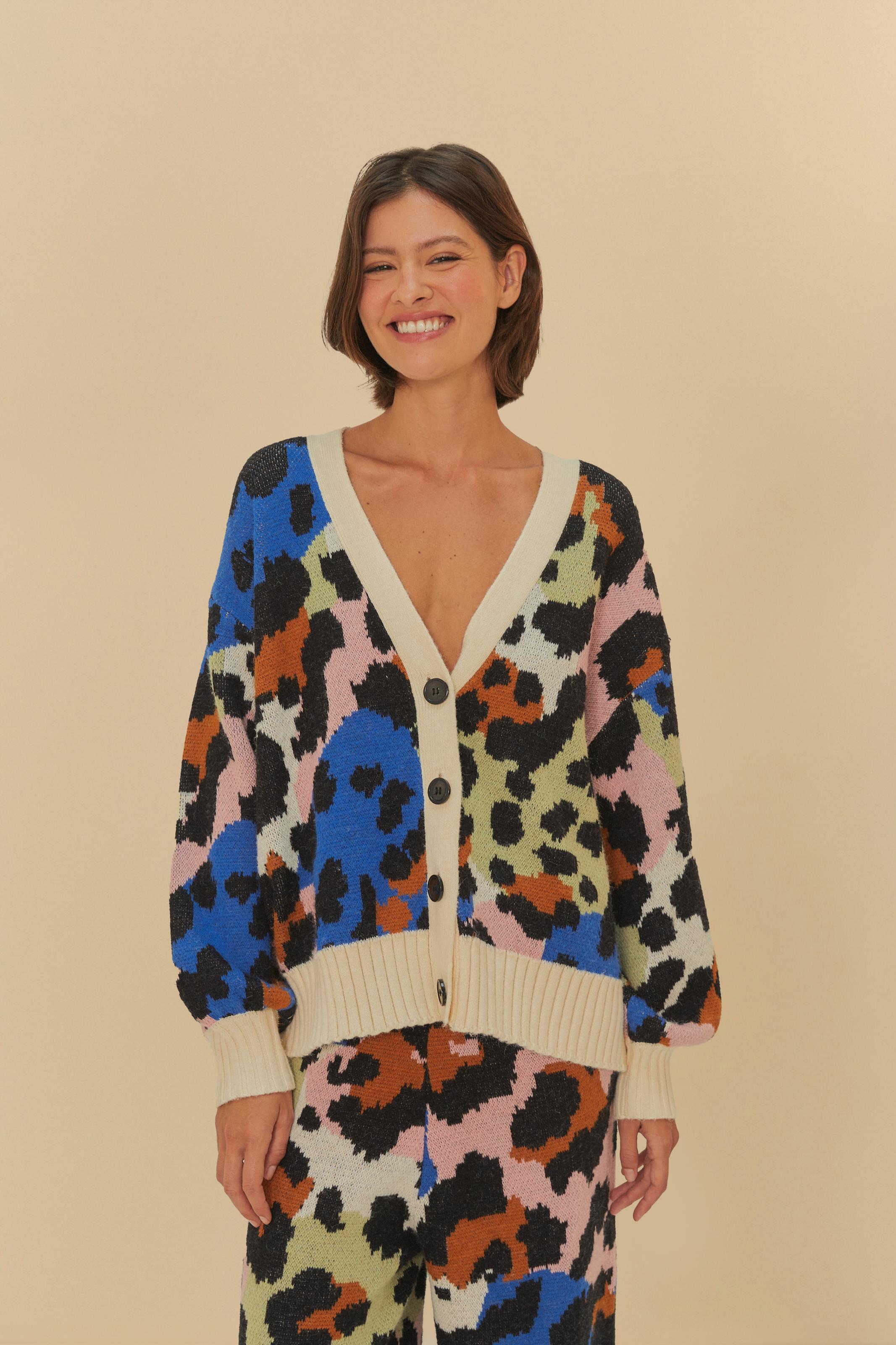 Suéter Tricot Estampado Leopardo