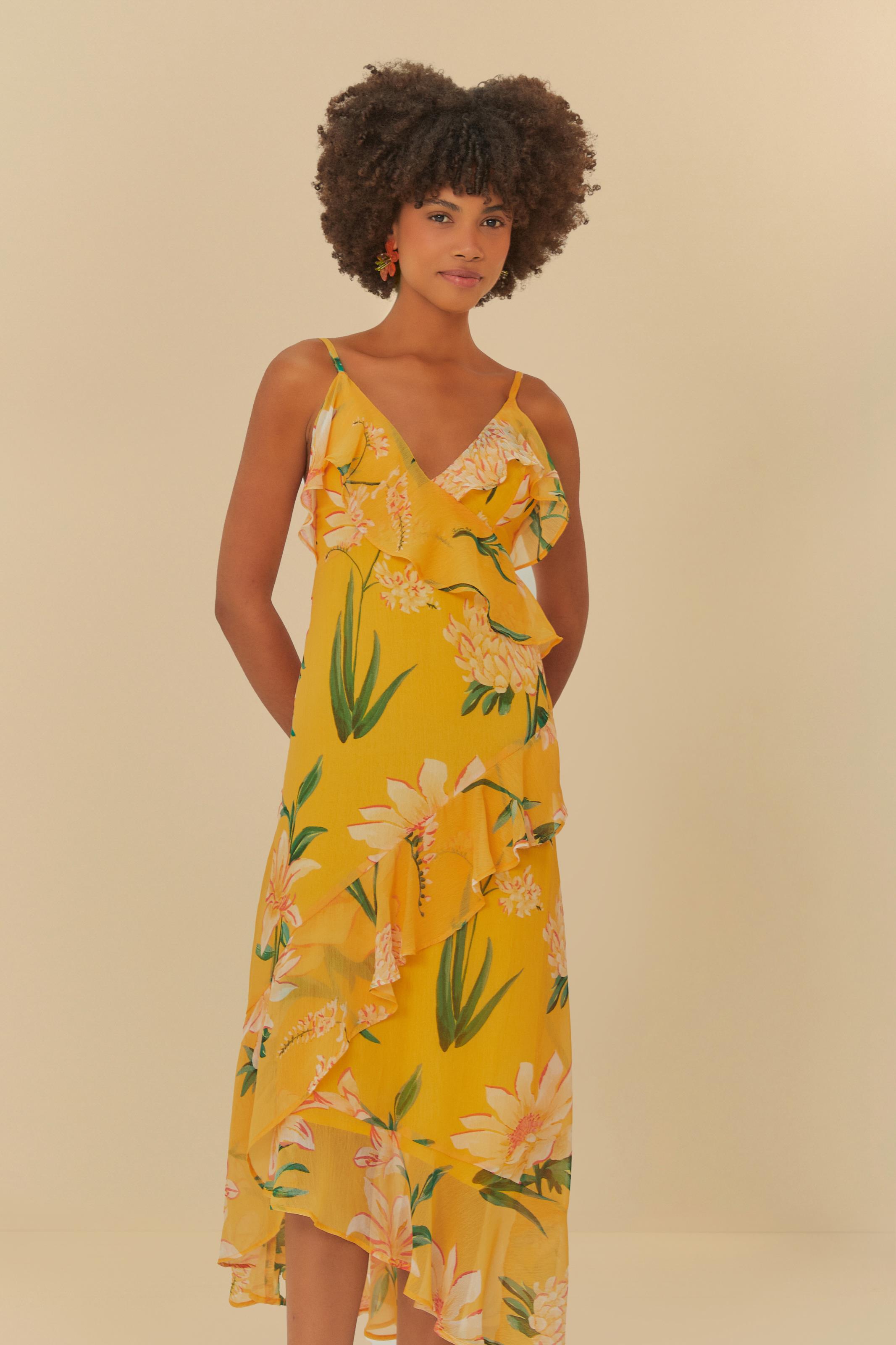 Vestido Babados Floral Alice