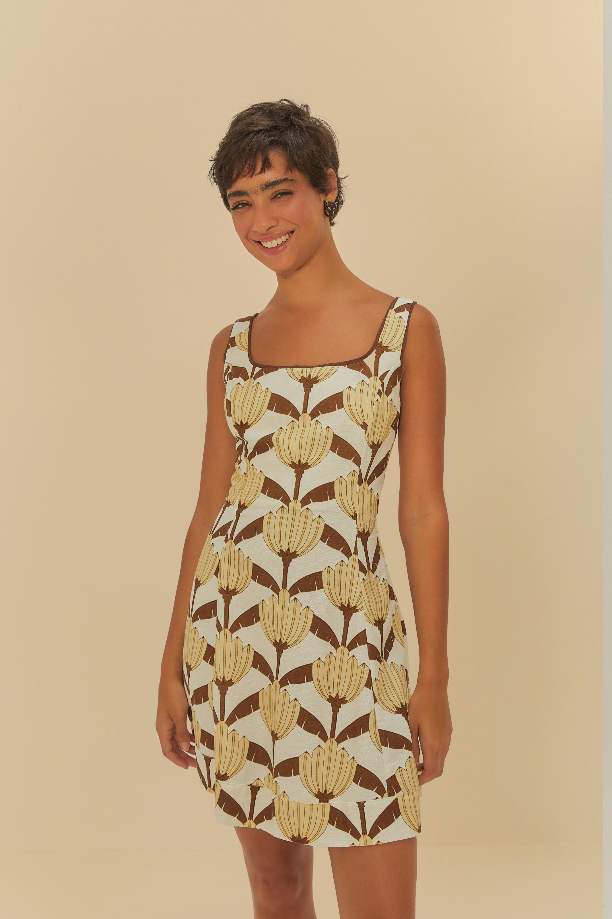 Vestido Curto Estampado Banana Deco