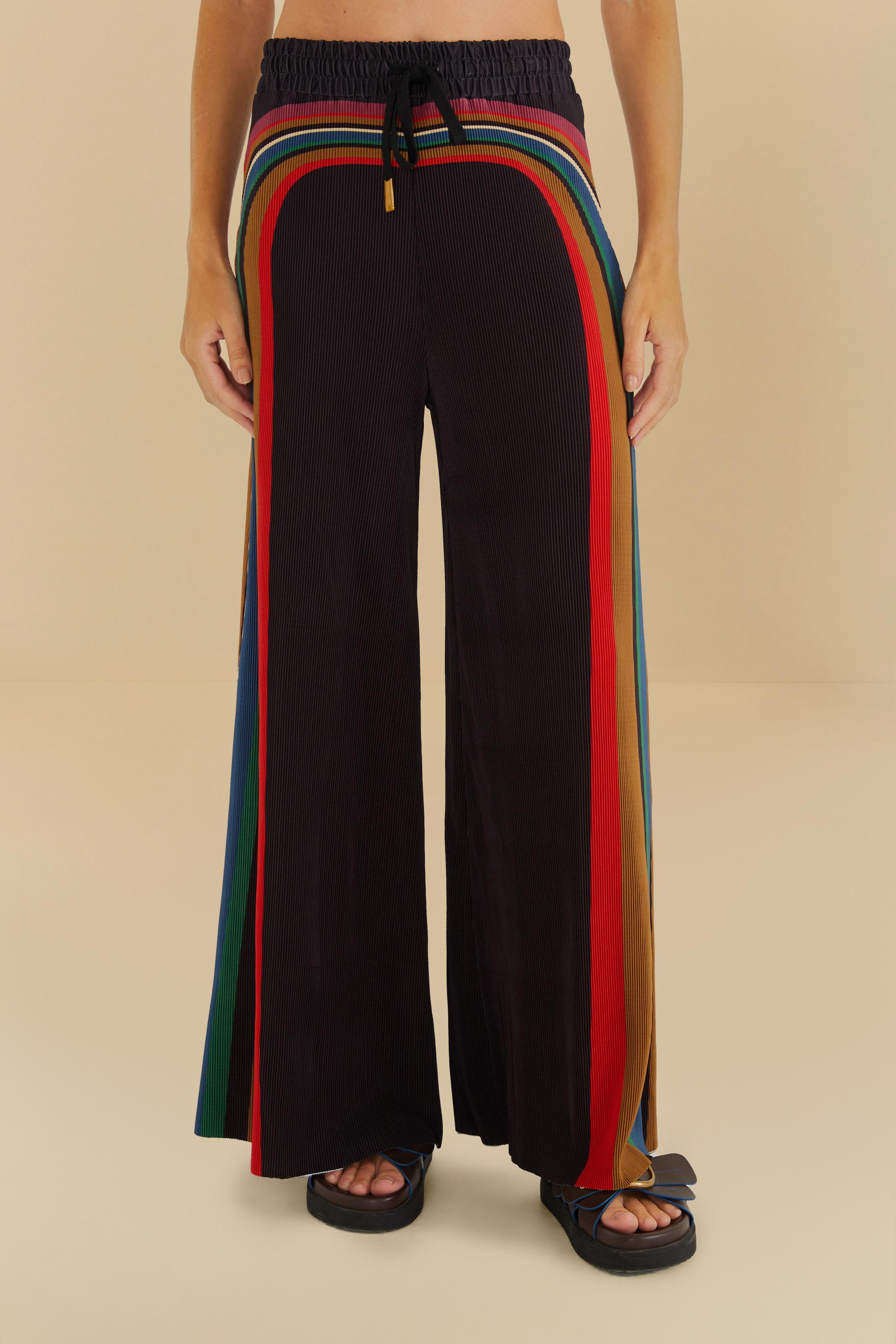 Calça Plissada Estampada Listra Pipa