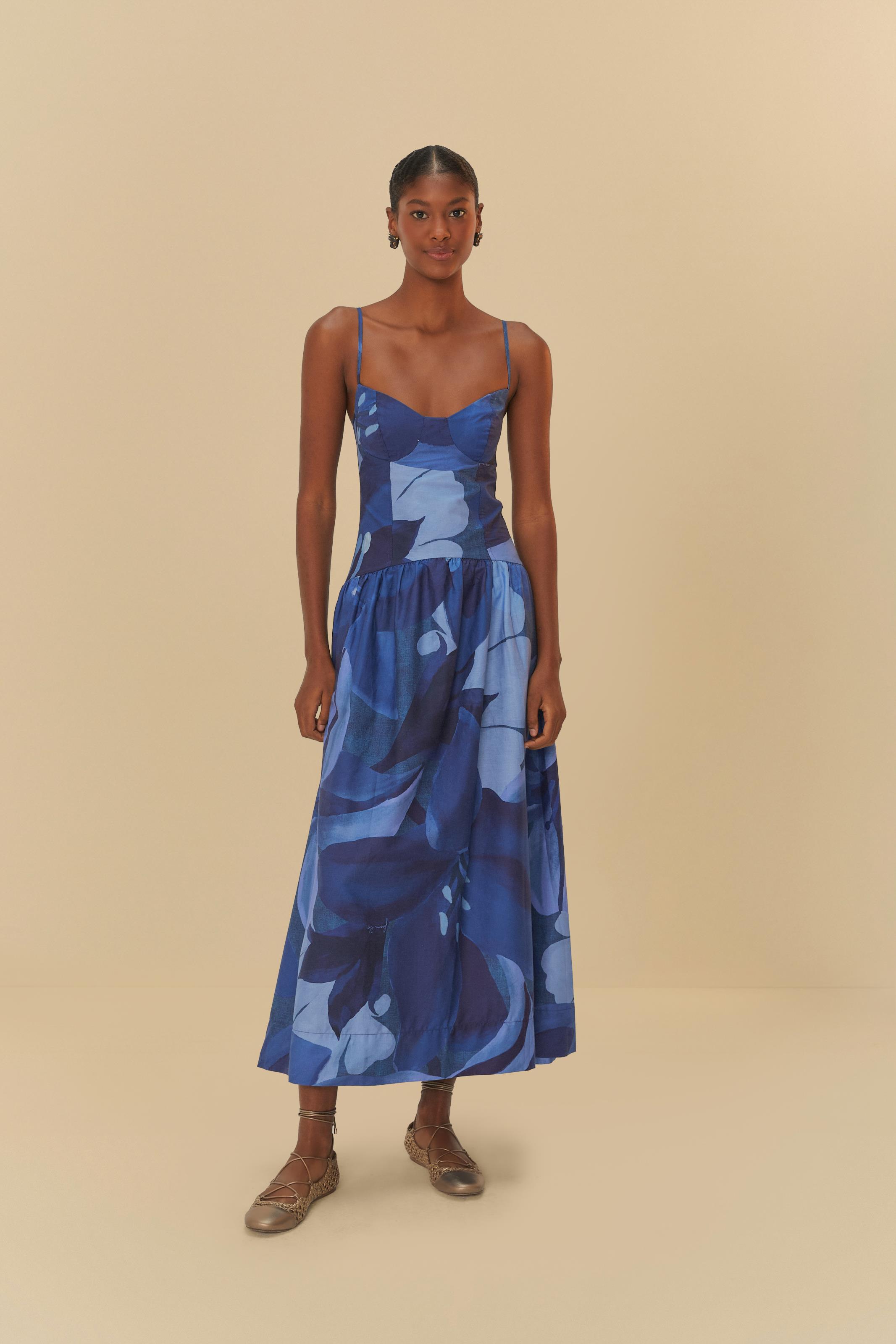 Vestido Alcinhas Estampado Aquarela Floral