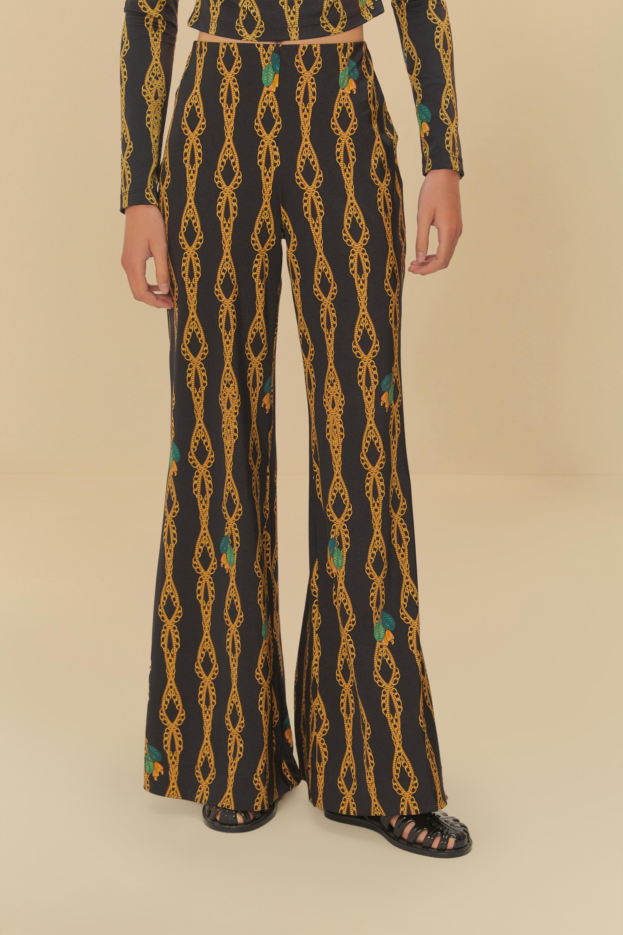 Calça Flare Estampada Correnteza