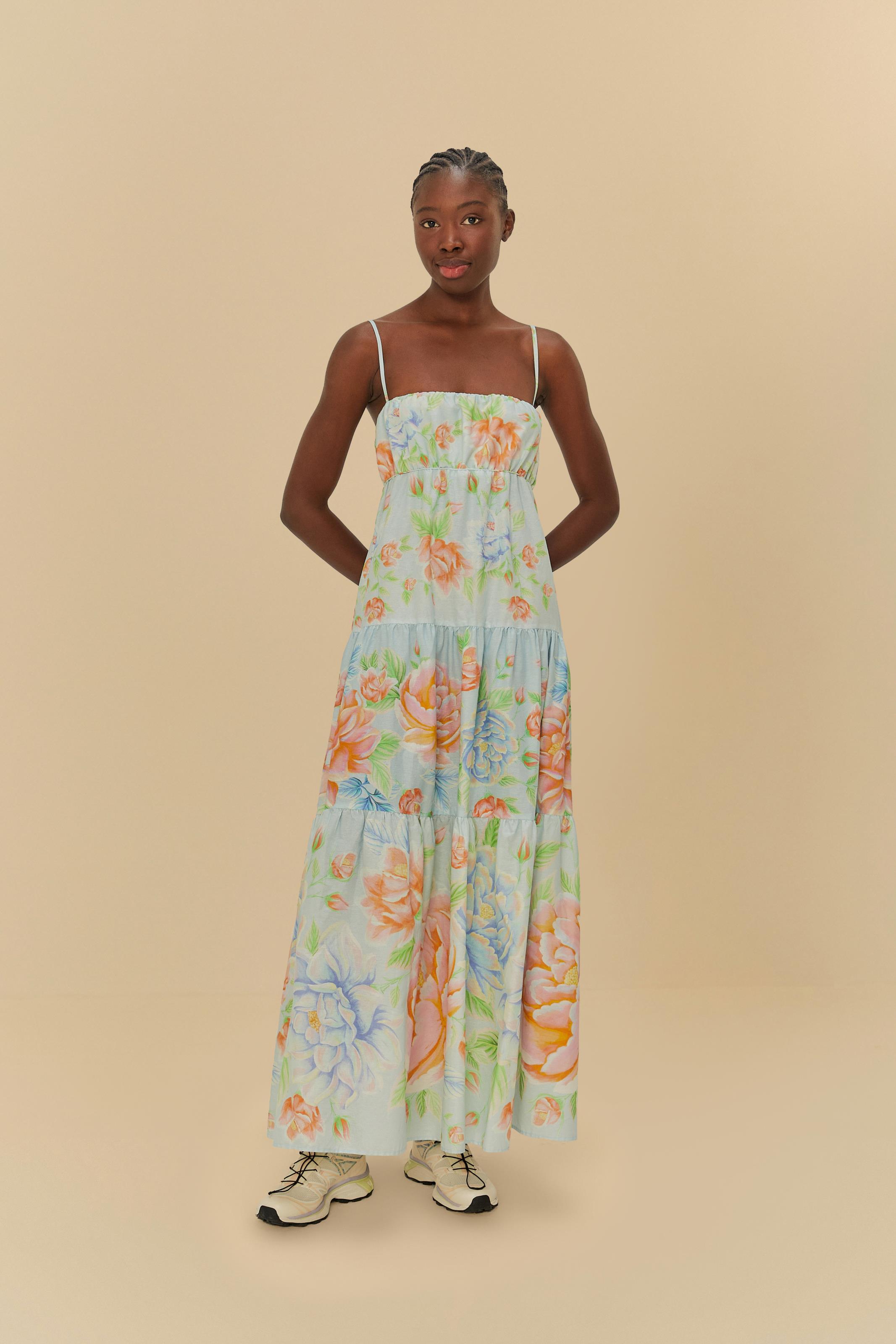 Vestido Cropped Estampado Floral Sofia Barrado