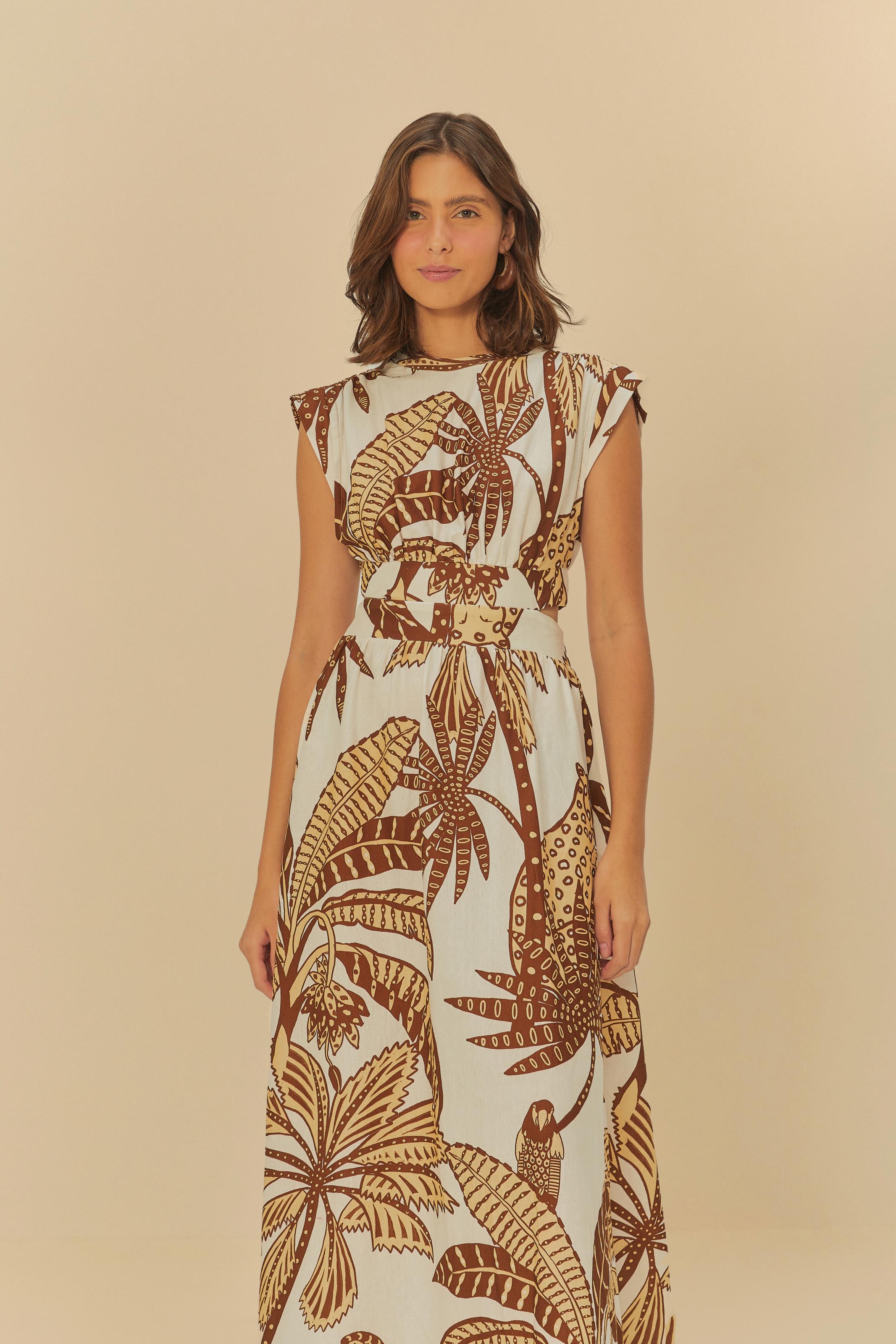 Vestido Midi Estampado Amazônia