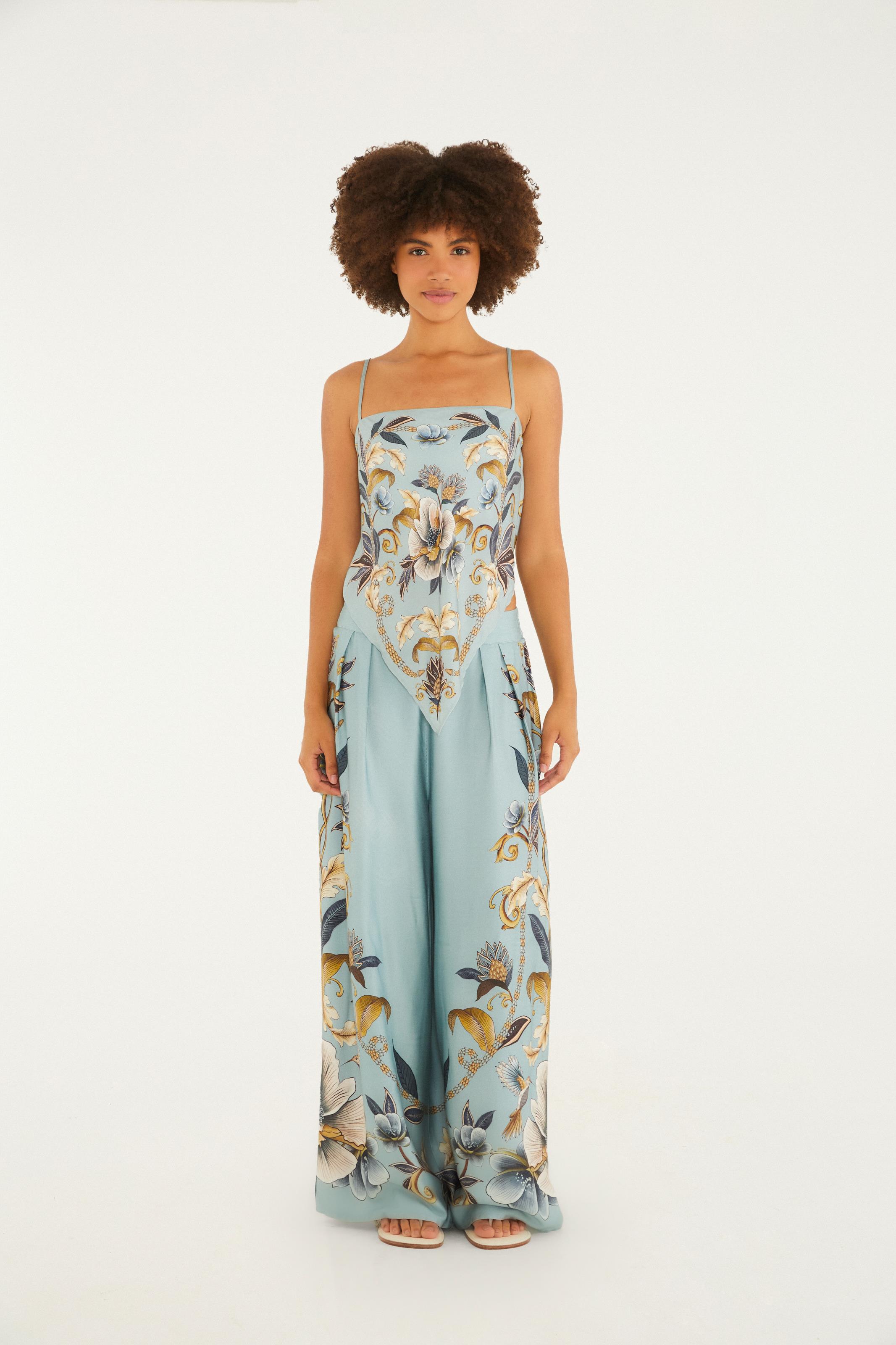 Regata Lenço Estampada Jardim Real