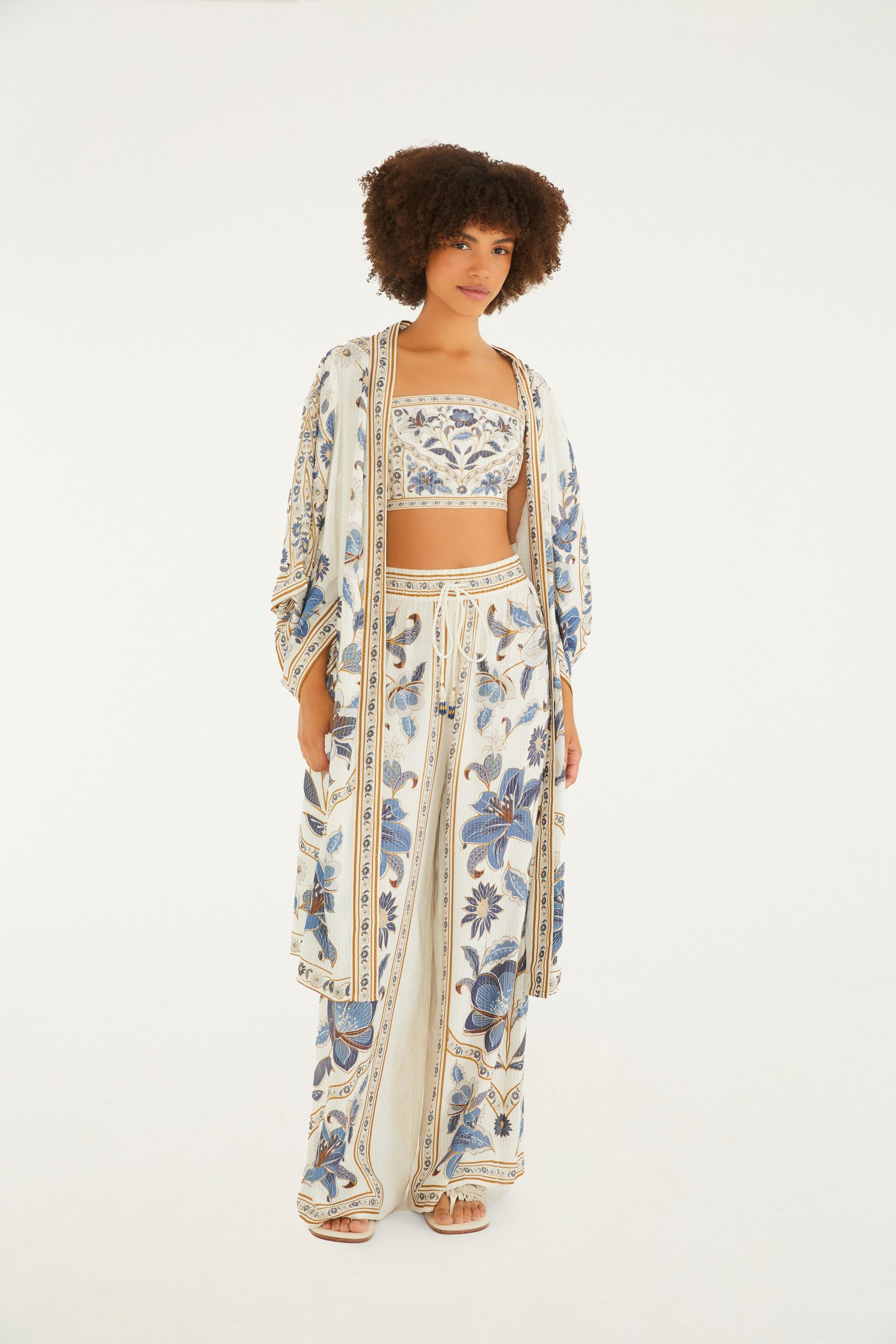 Calça Pantalona Estampada Marcelle
