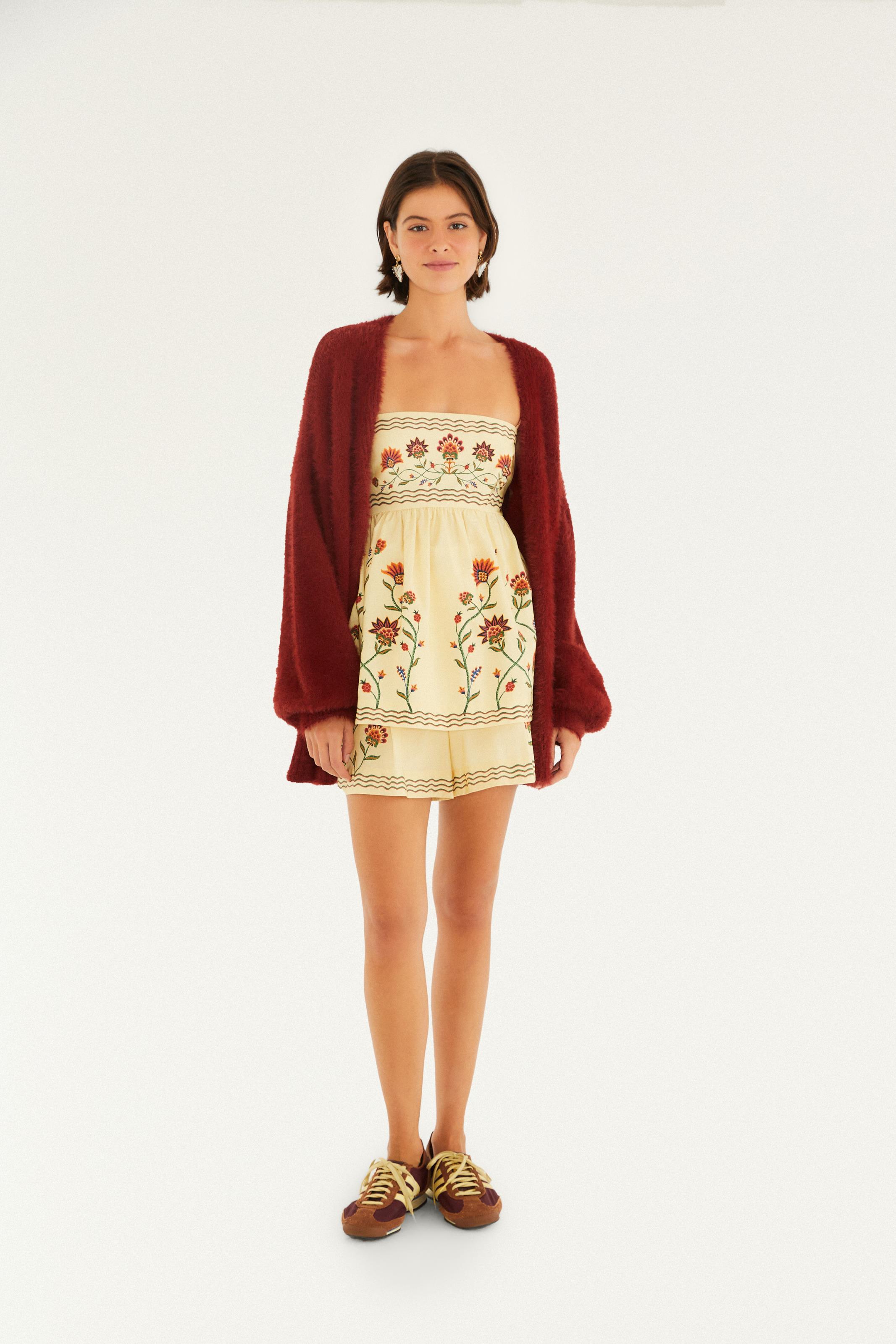 Short Estampado Jardim Maravilhoso