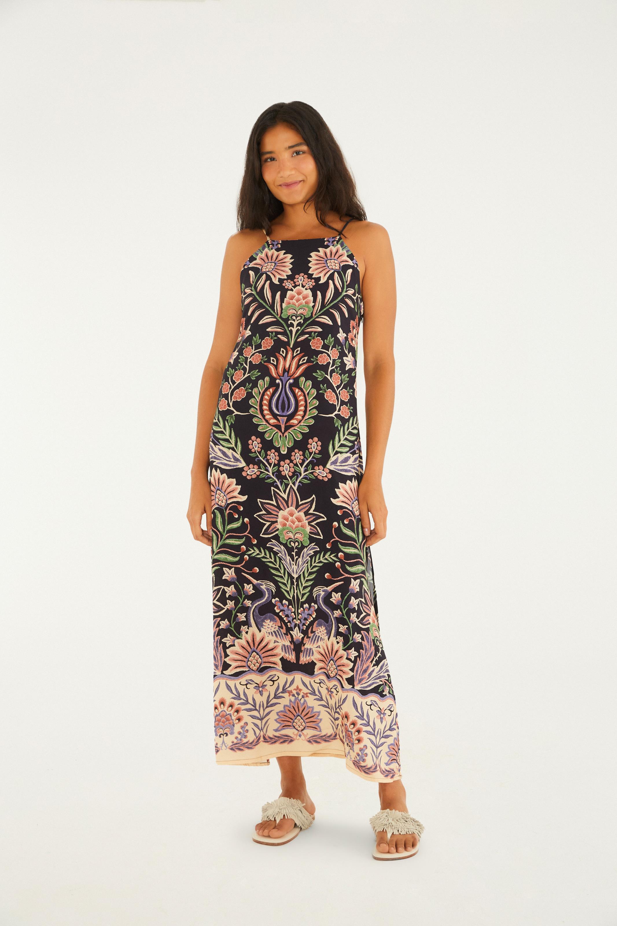 Vestido Cropped Estampado Jardim Maravilhoso