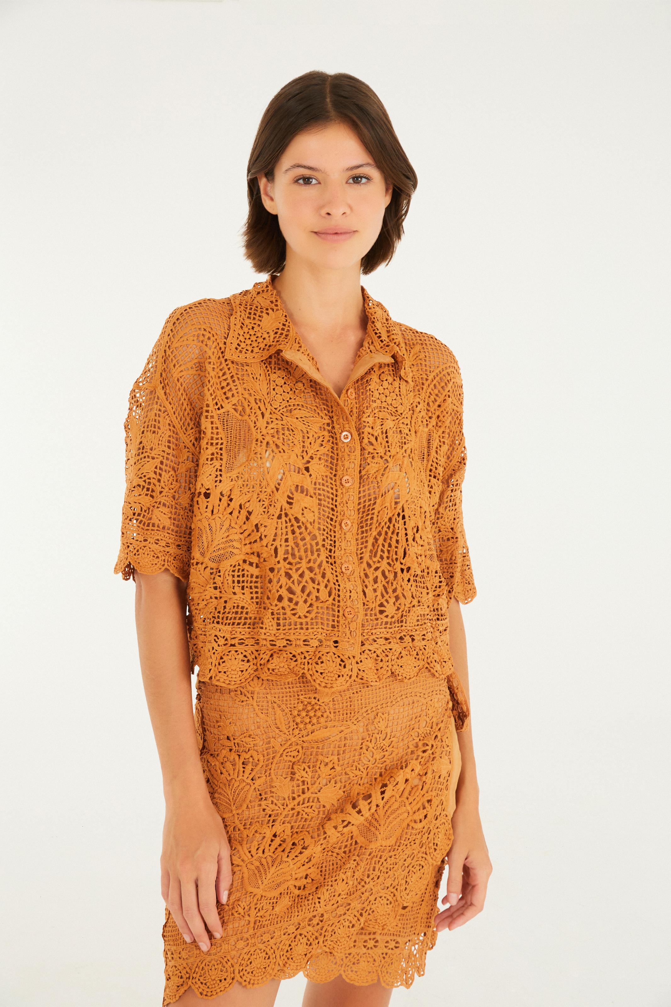 Camisa Guipure Natureza Selvagem