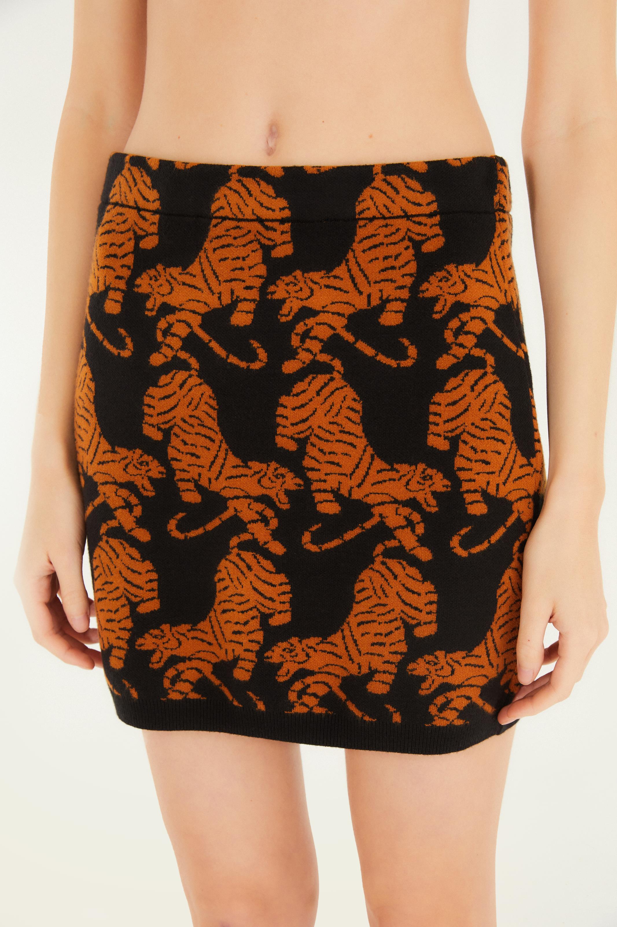 Saia Cropped Tricot Tigres Copacabana