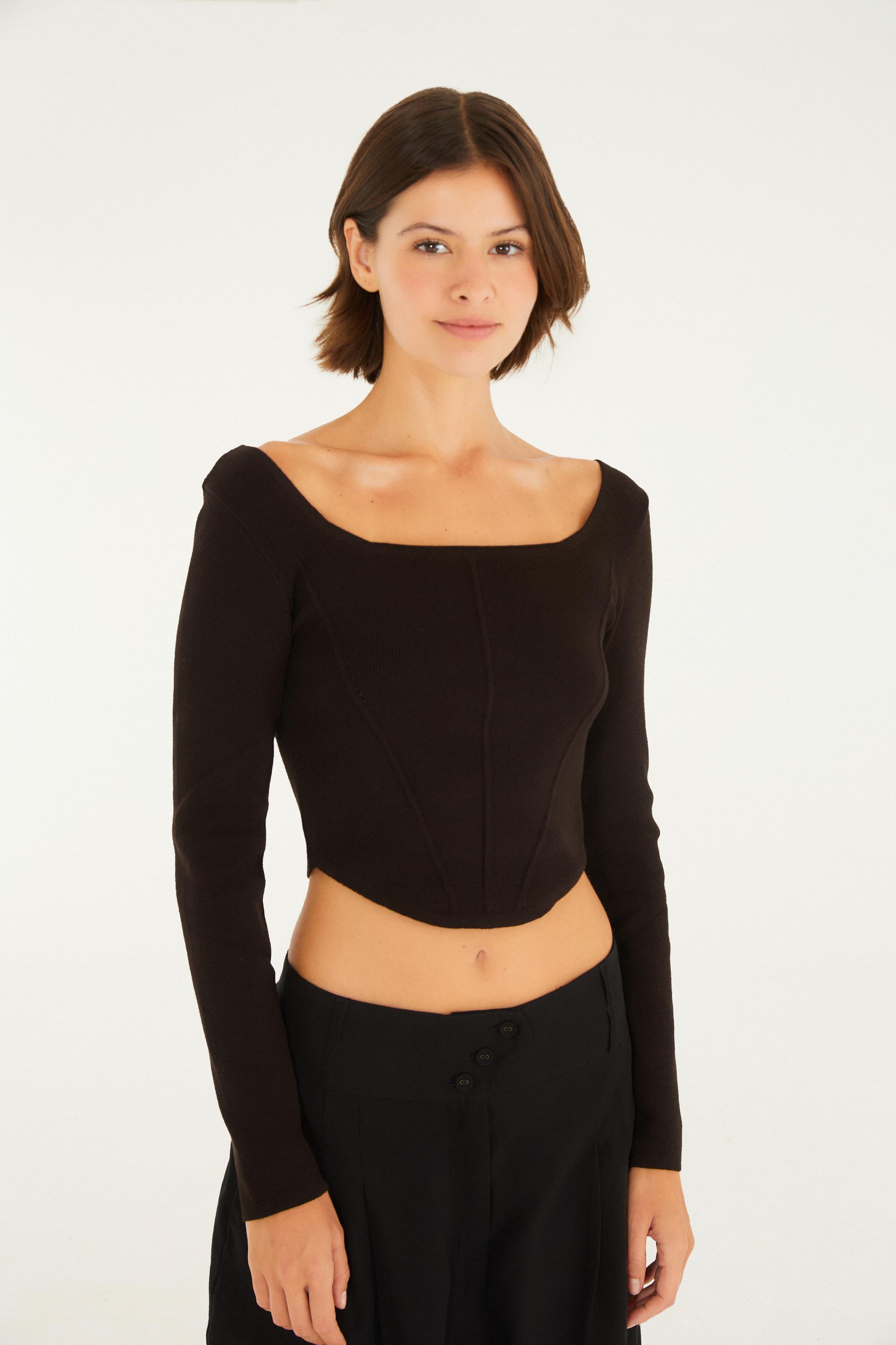 Top Manga Comprida Tricot