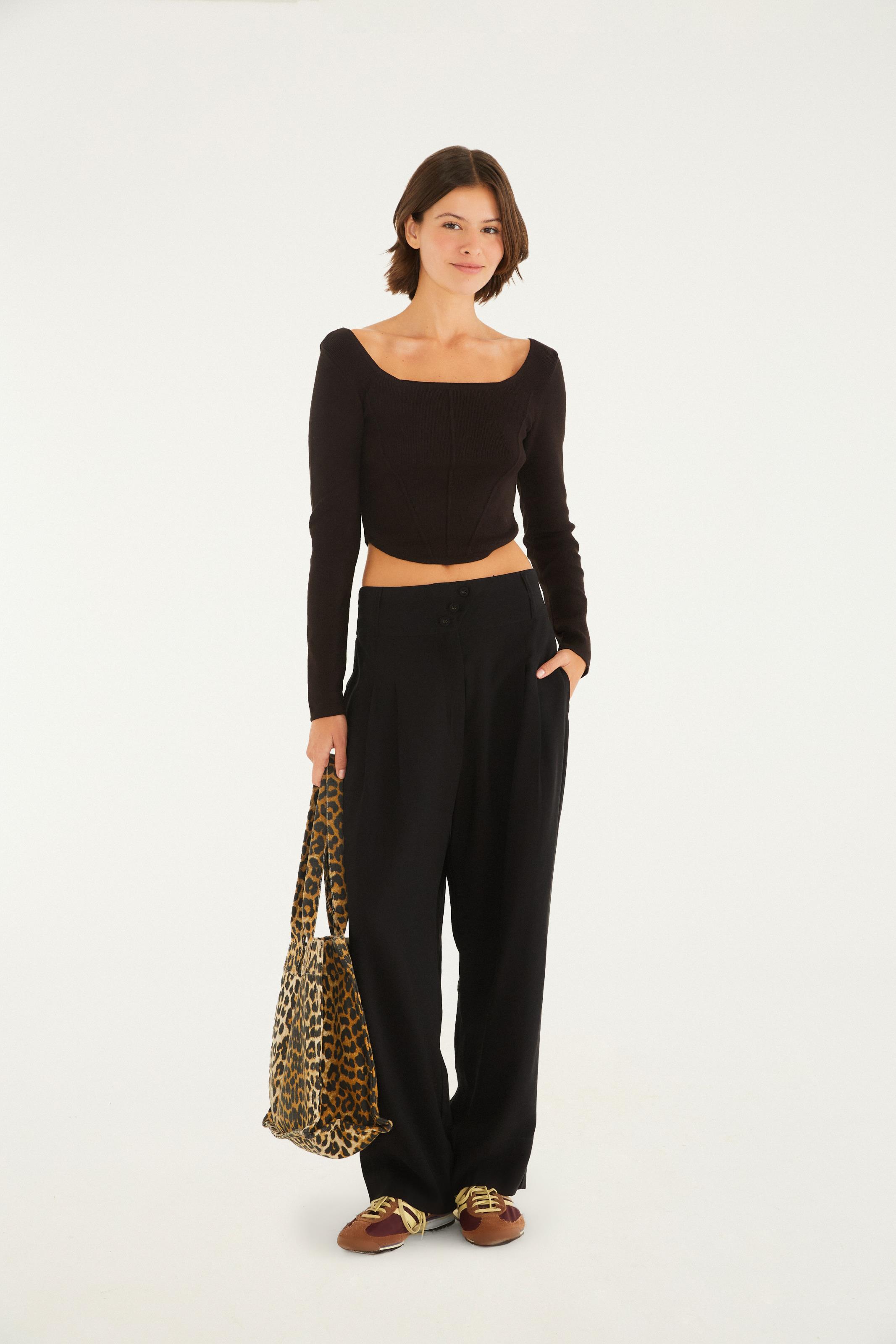 Top Manga Comprida Tricot