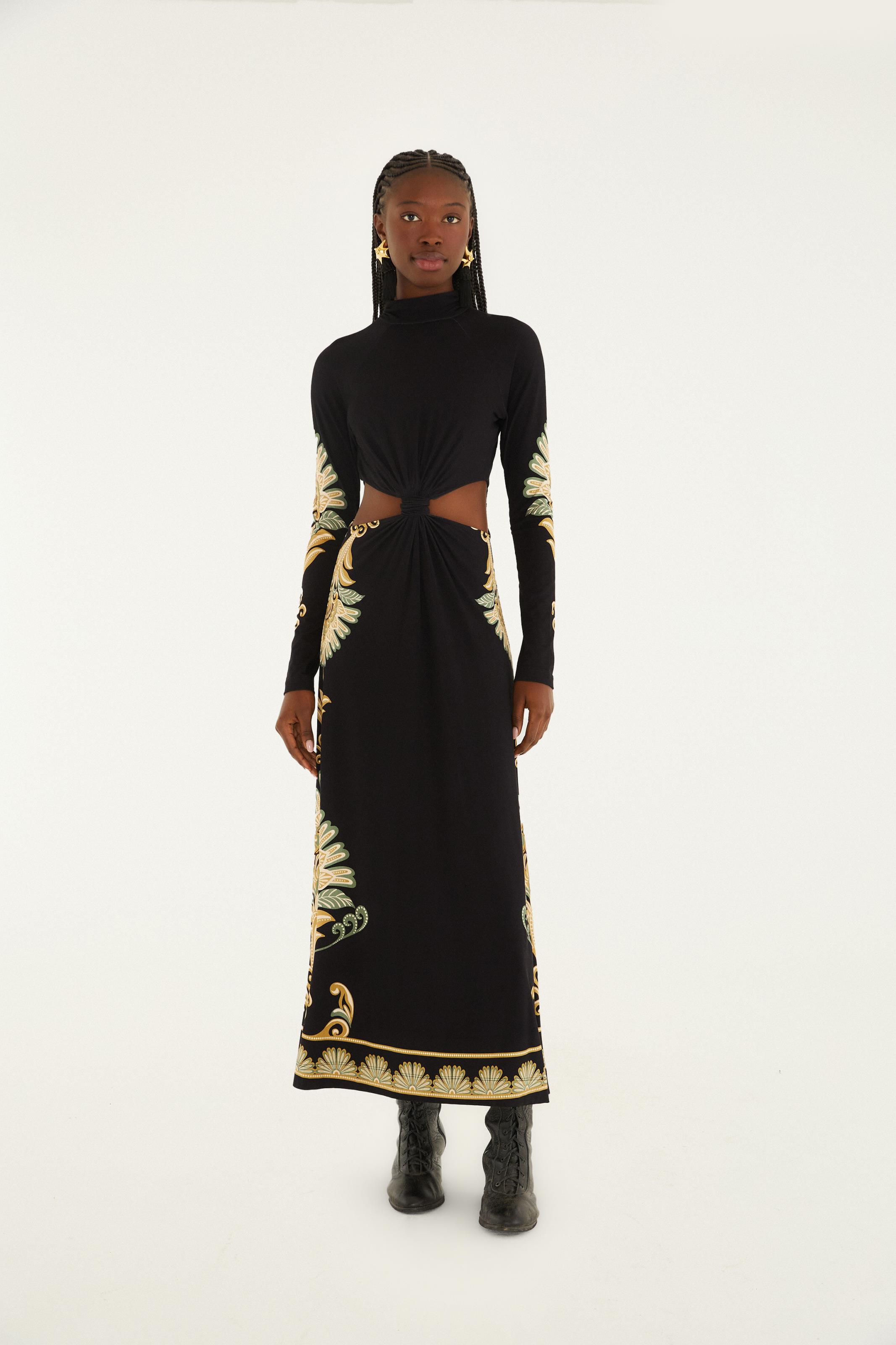 Vestido Cropped Estampado Geórgia