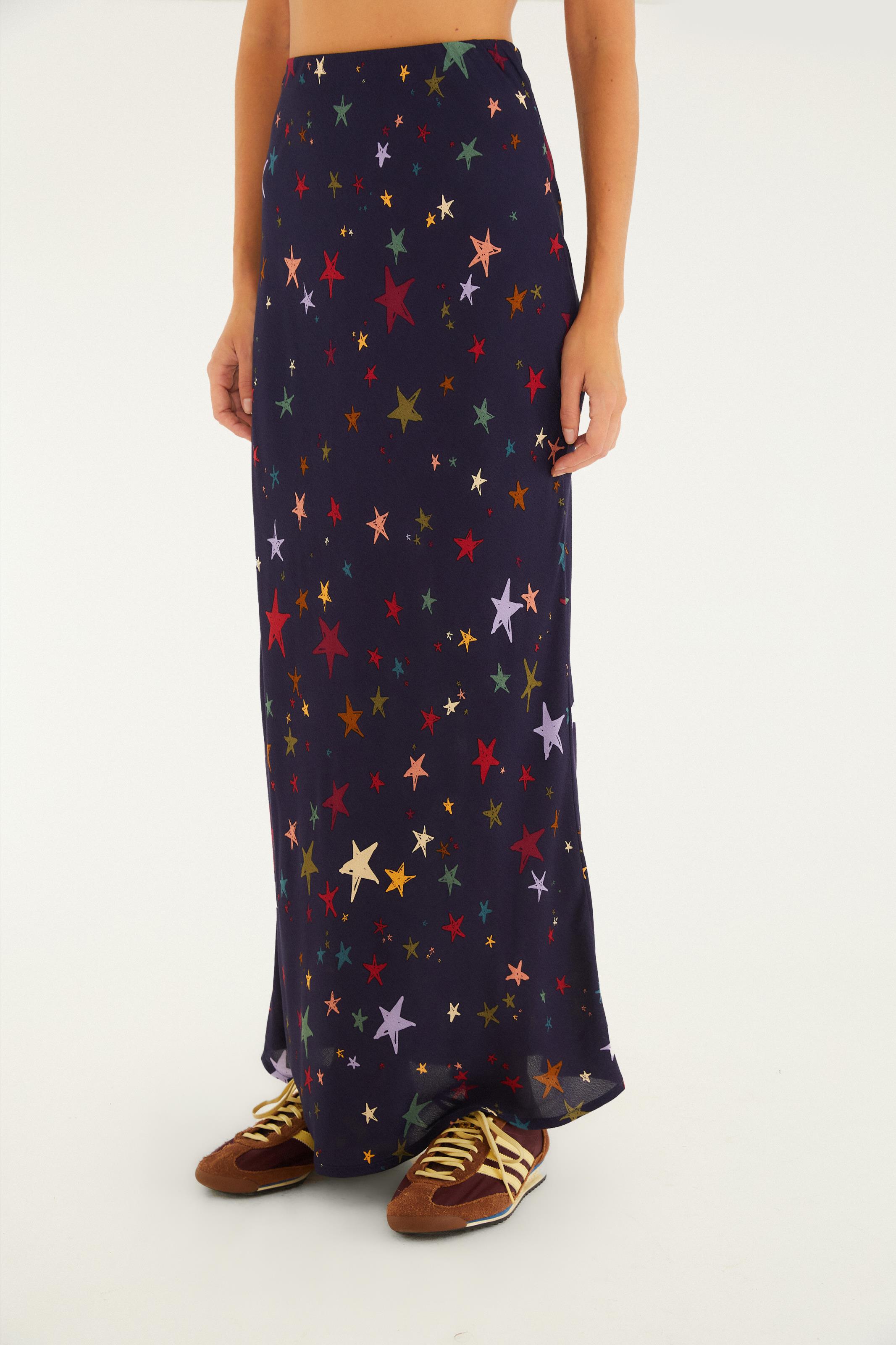 Saia Estampada Noite Estrelada