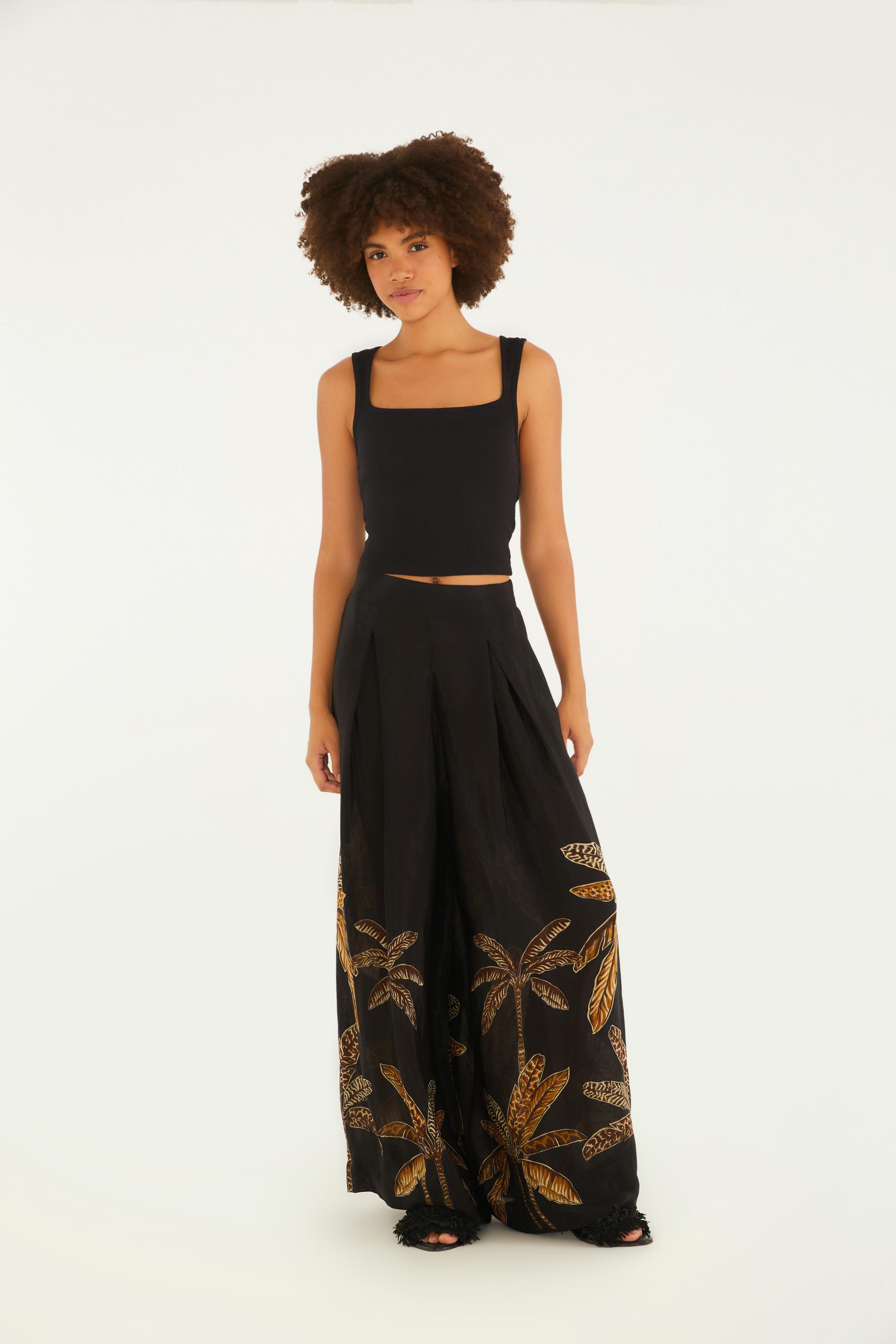 Calça Pantalona Estampada Talamanca