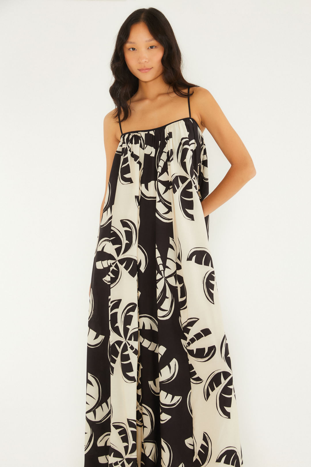 Vestido Longo Estampado Coqueirada