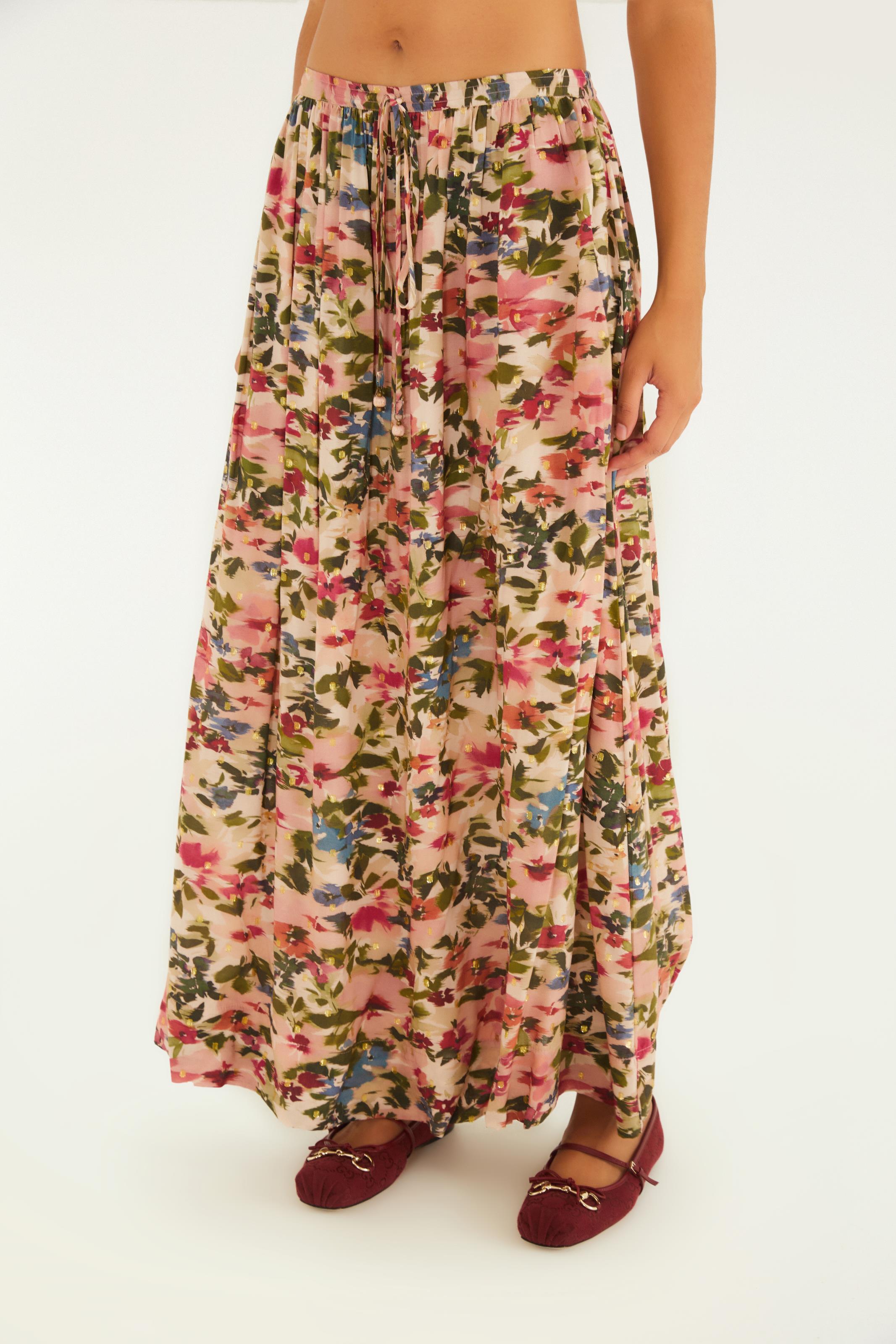 Saia Estampada Jardim De Flor