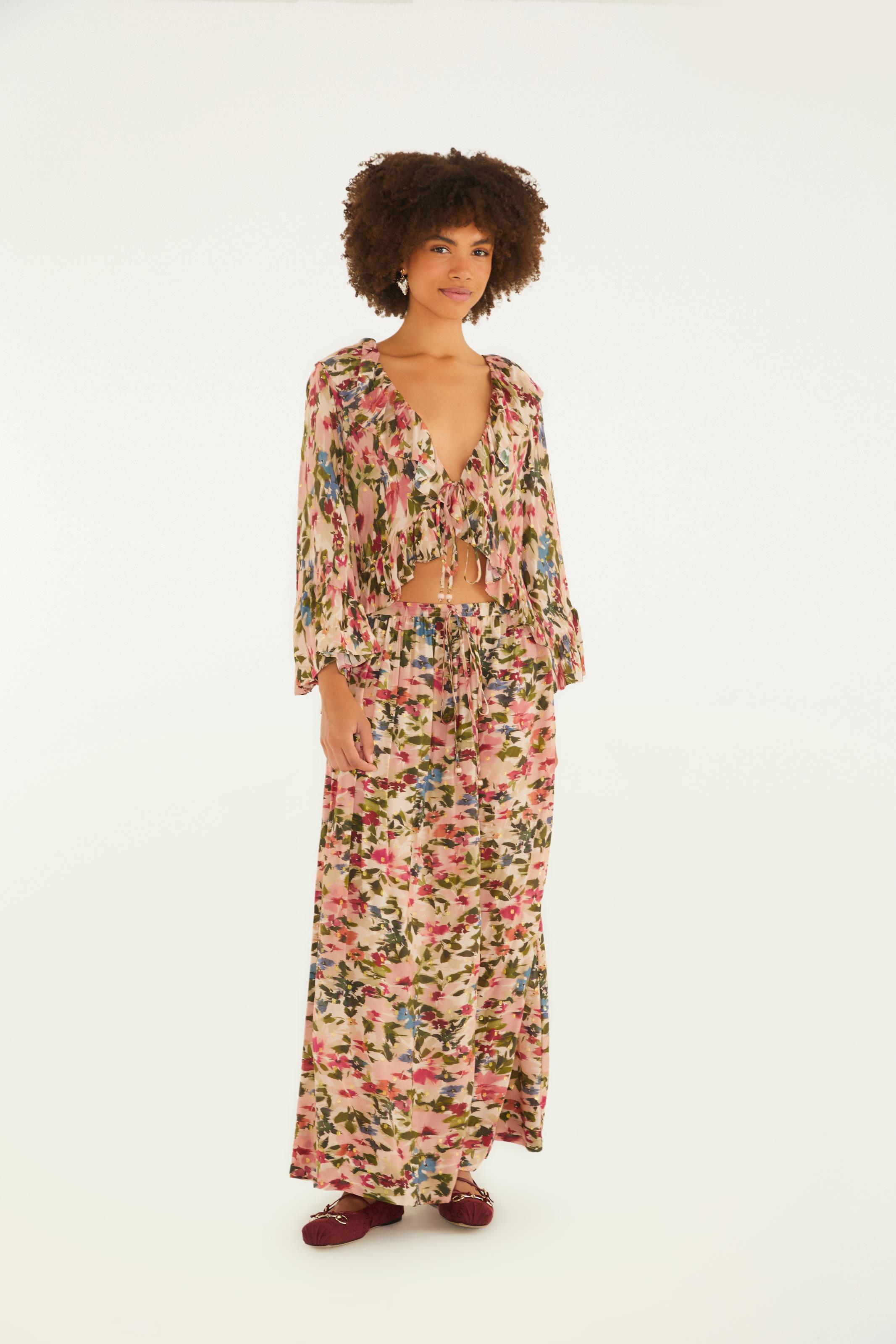 Bata Estampada Jardim De Flor