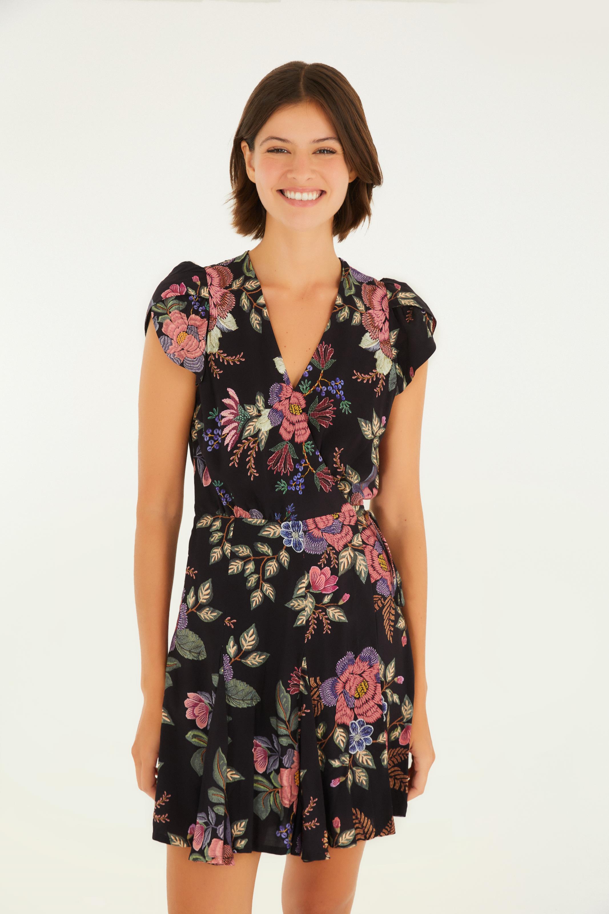 Vestido Curto Estampado Floral Berlim