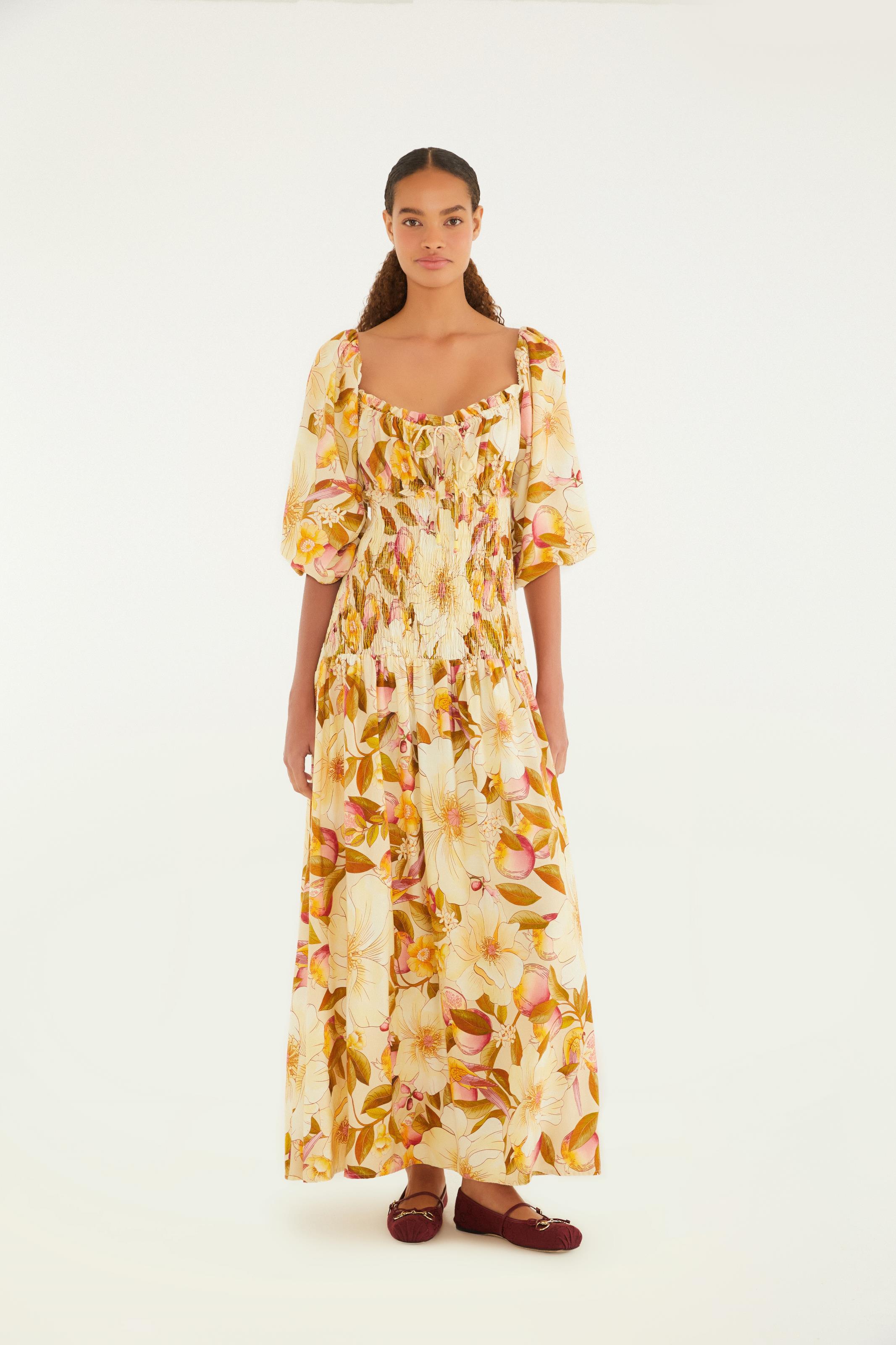 Vestido Estampado Romance De Flor