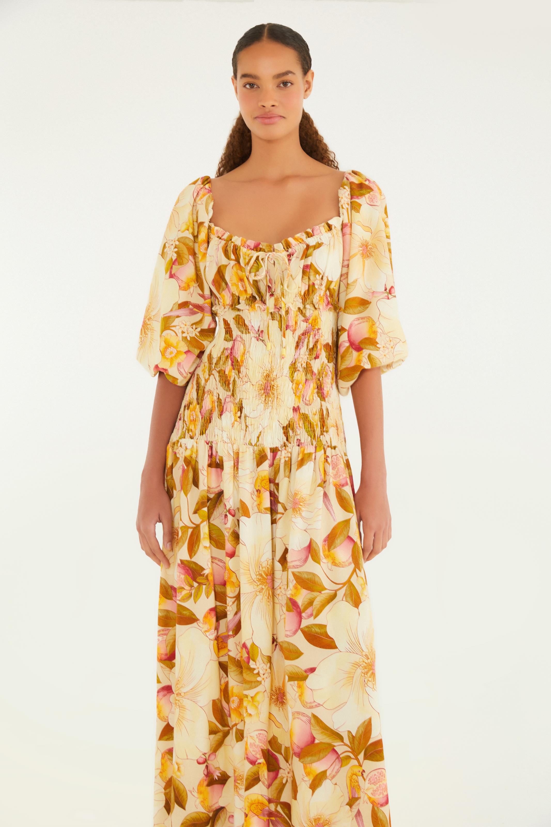 Vestido Estampado Romance De Flor