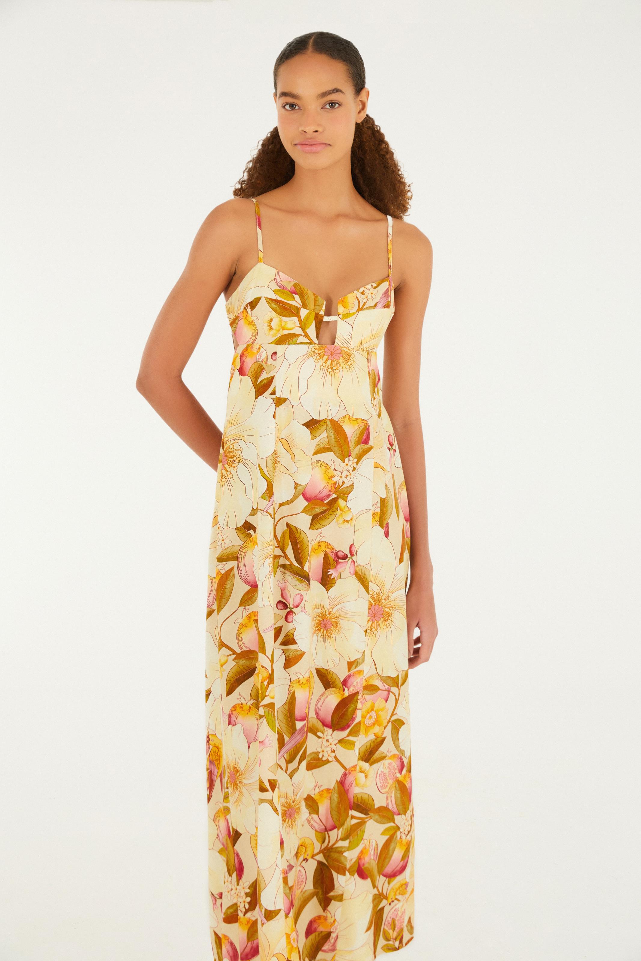 Vestido Cropped Estampado Romance De Flor