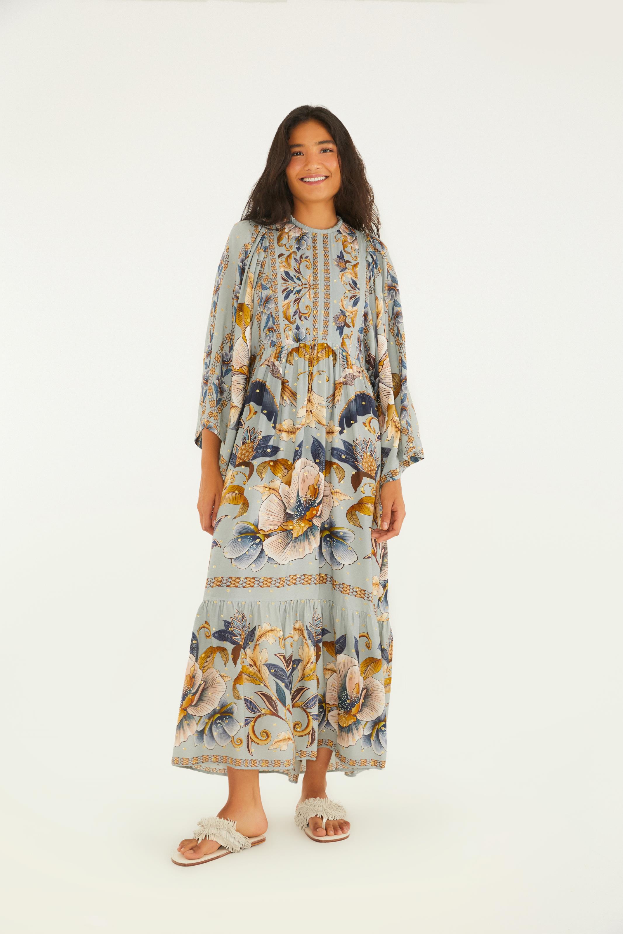 Vestido Cropped Estampado Jardim Real