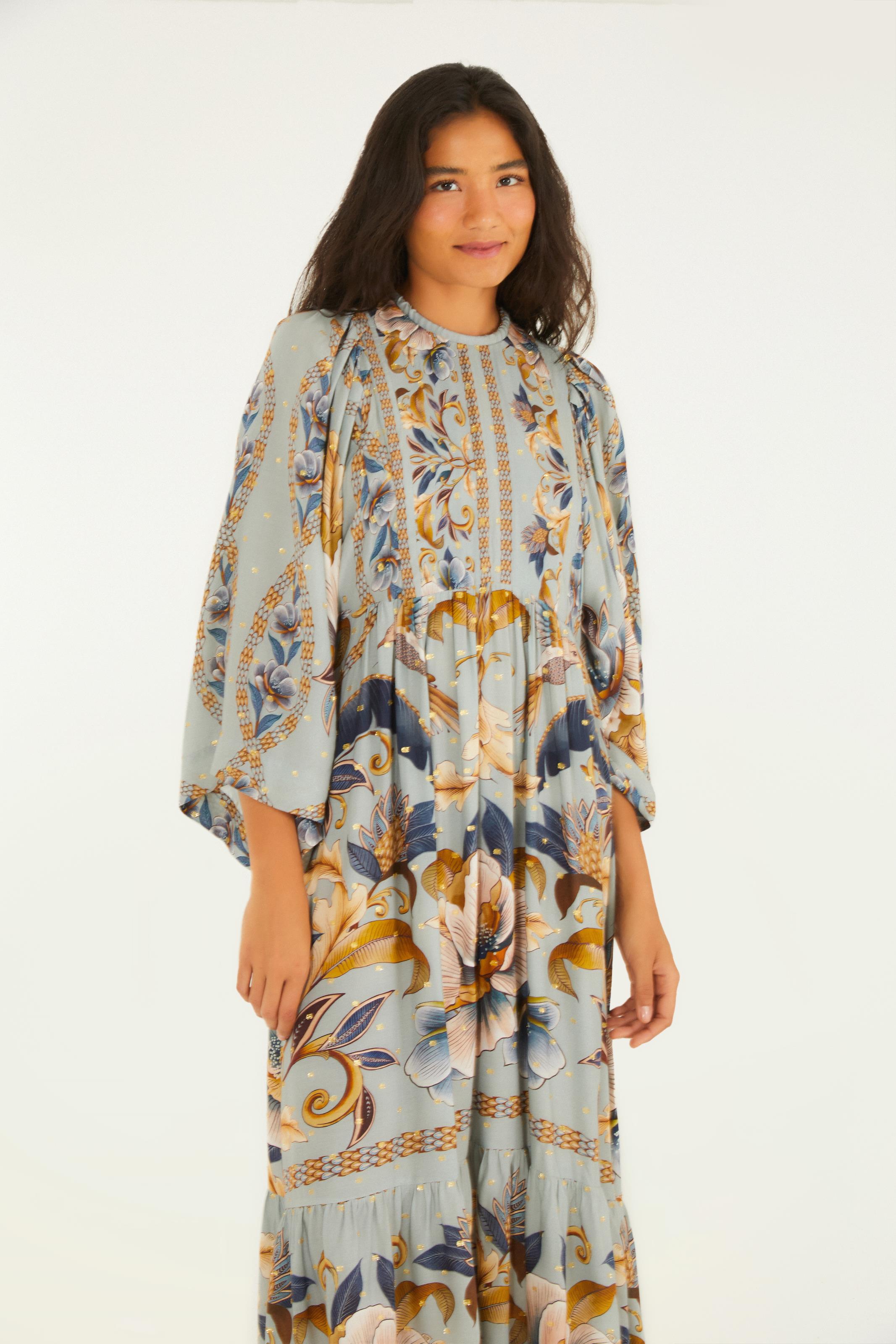 Vestido Cropped Estampado Jardim Real
