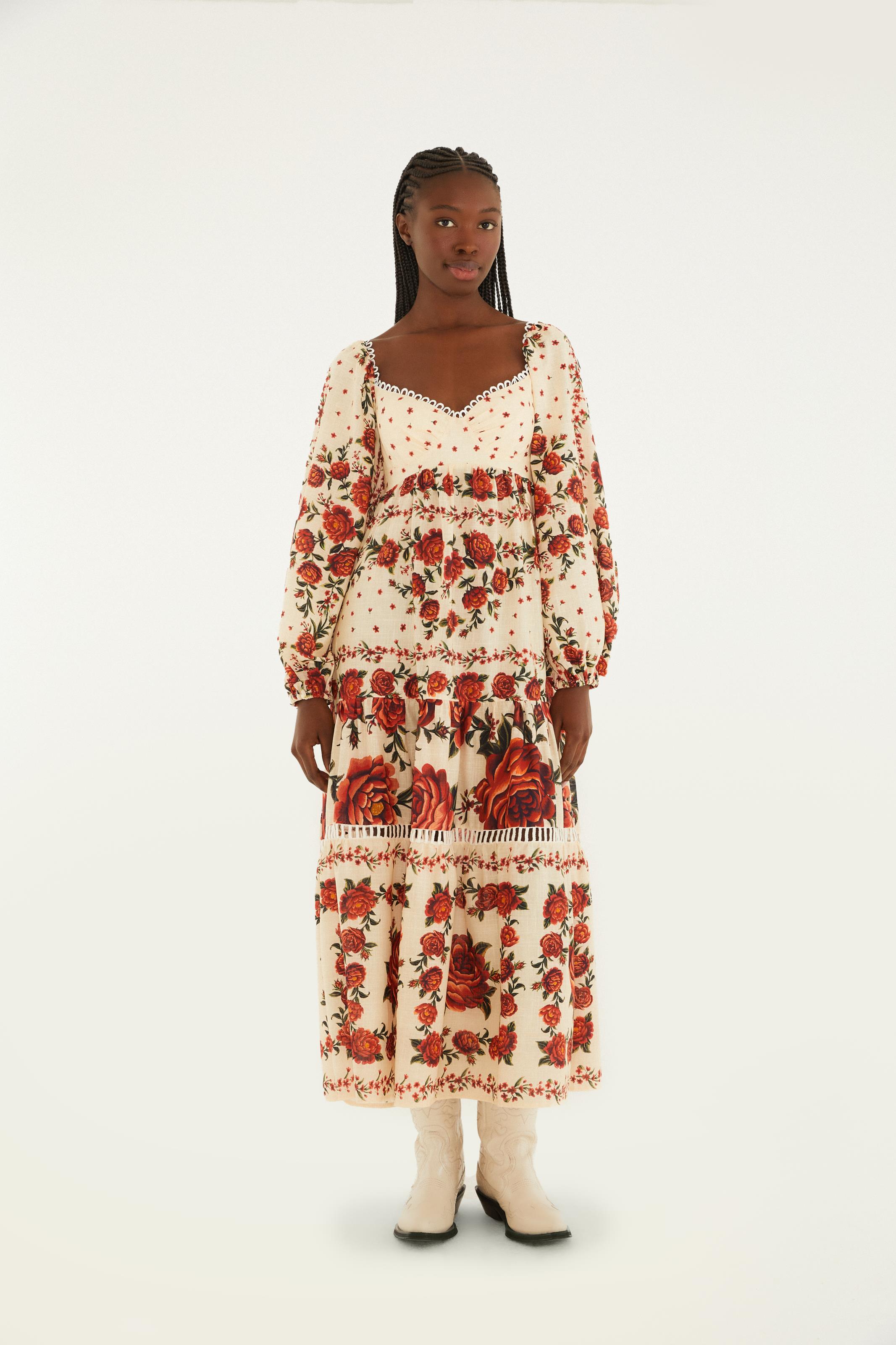 Vestido Cropped Estampado Rosália