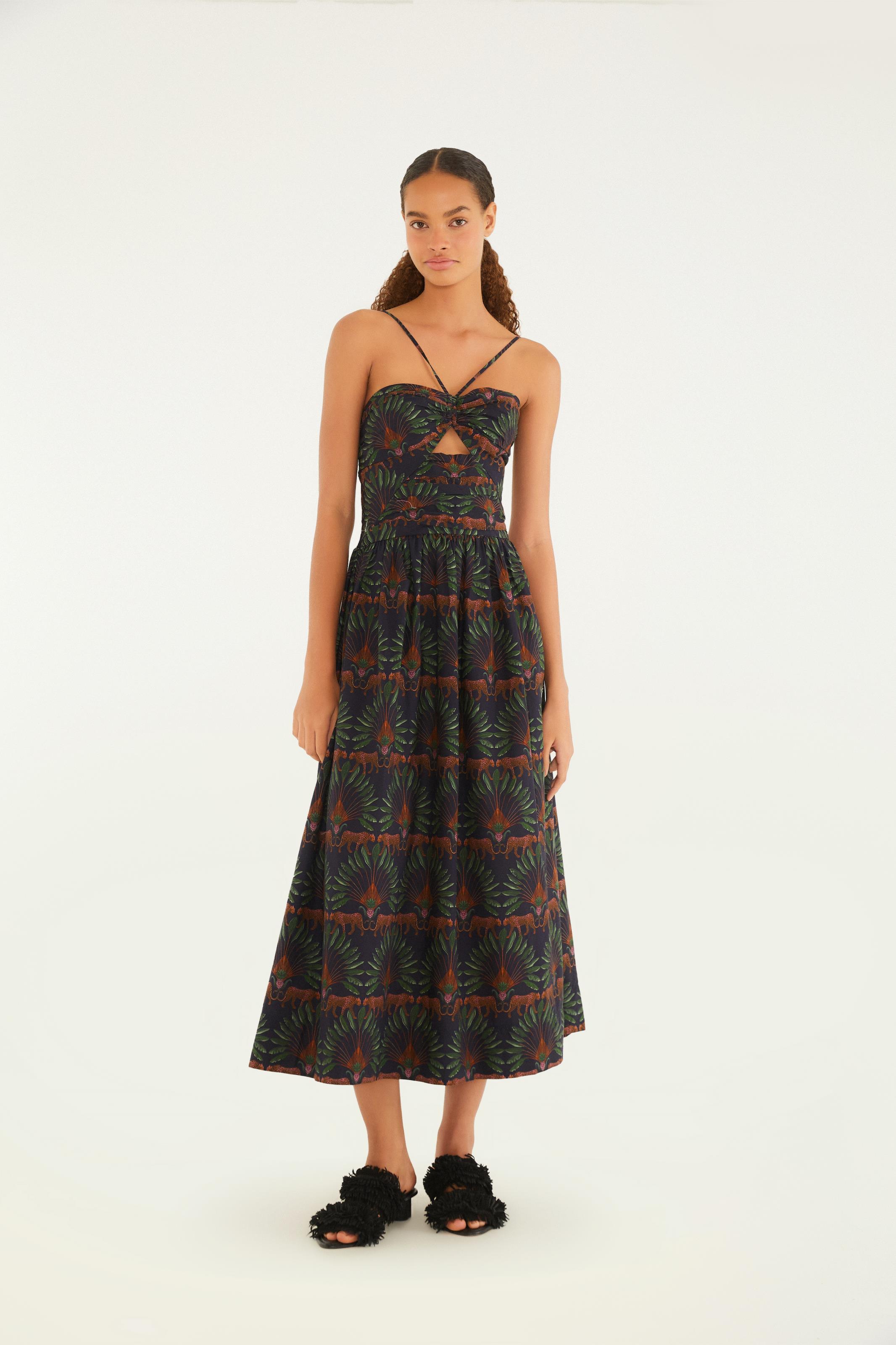 Vestido Cropped Estampado Doce Folhagem