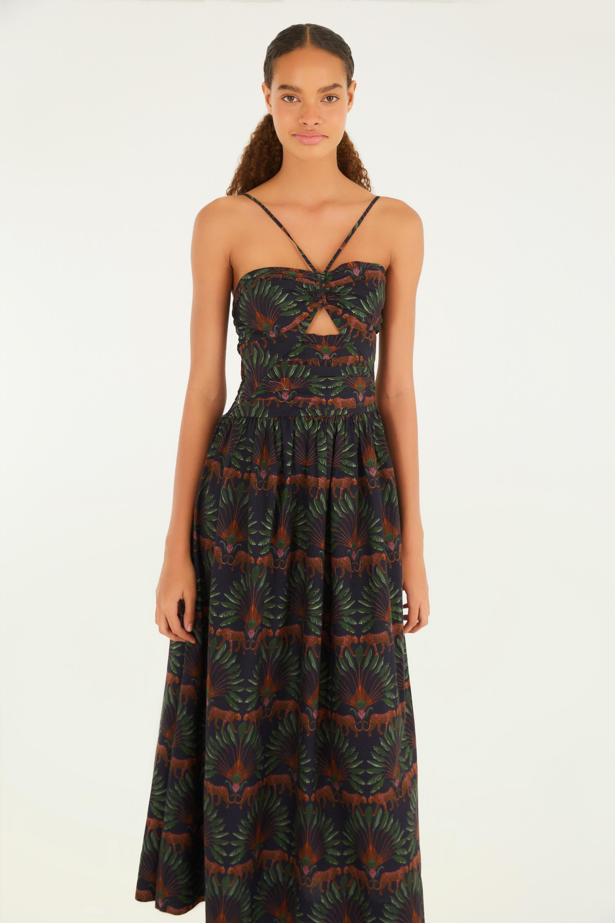 Vestido Cropped Estampado Doce Folhagem