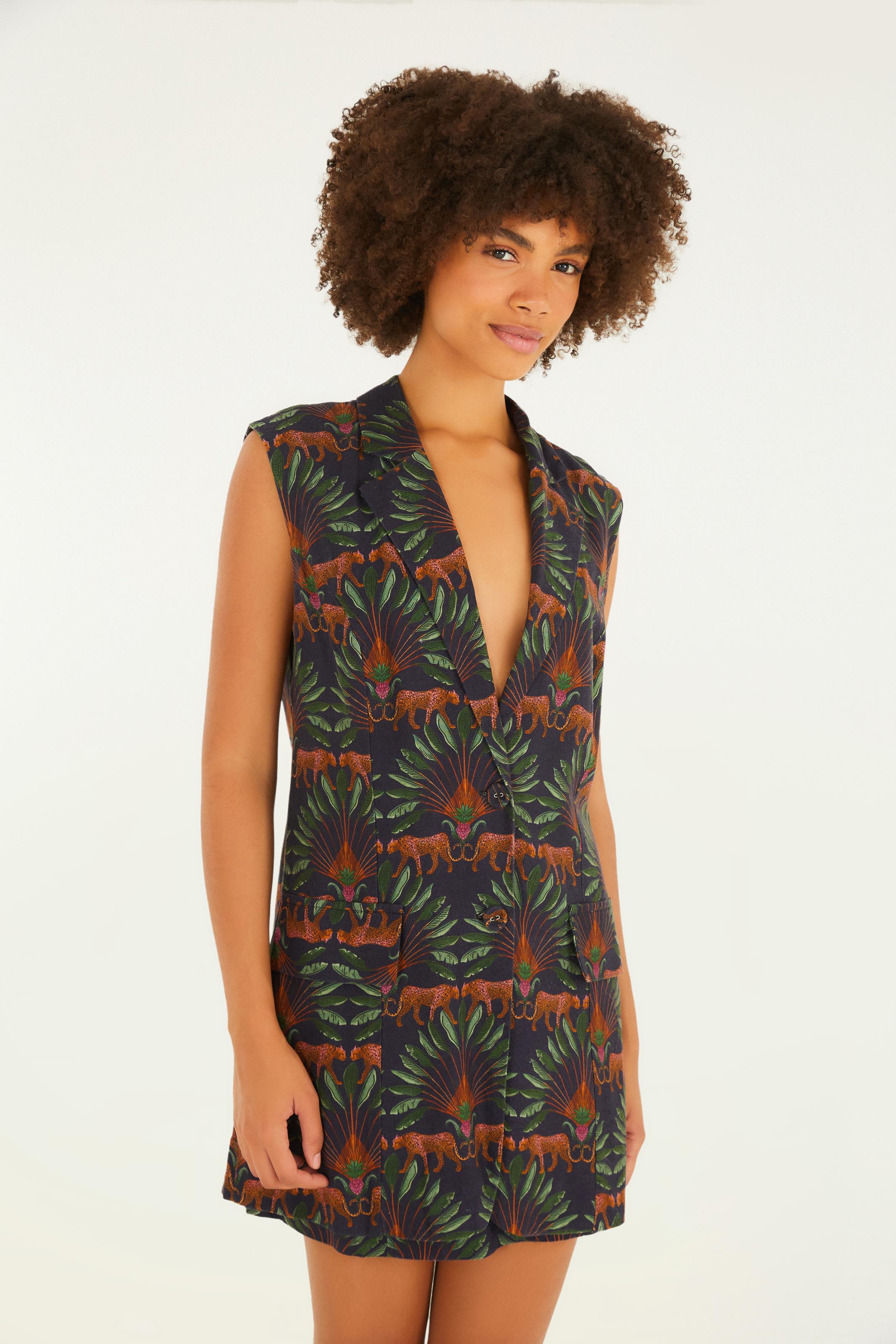 Colete Estampado Doce Folhagem