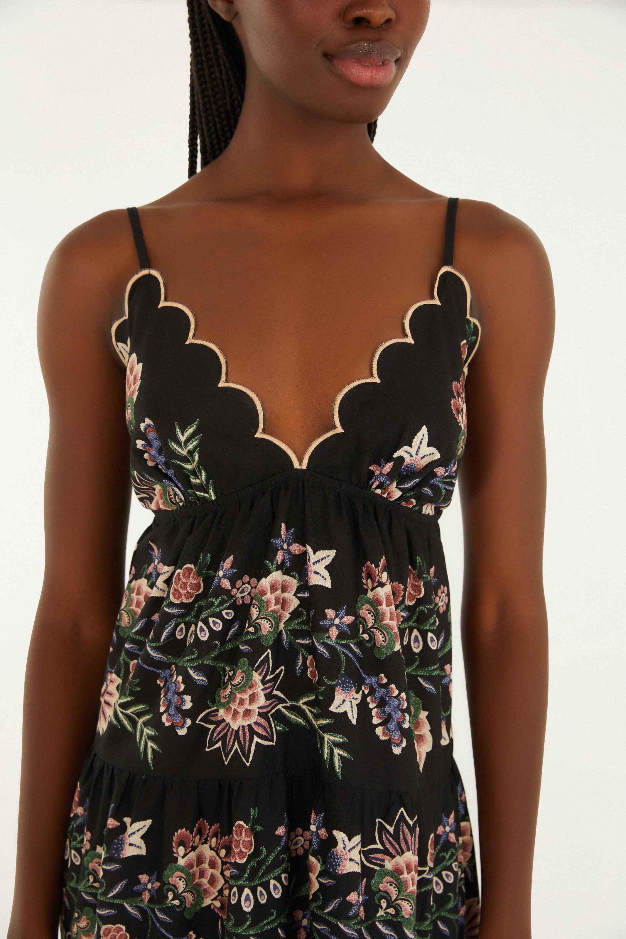 Vestido Longo Estampado Jardim Maravilhoso