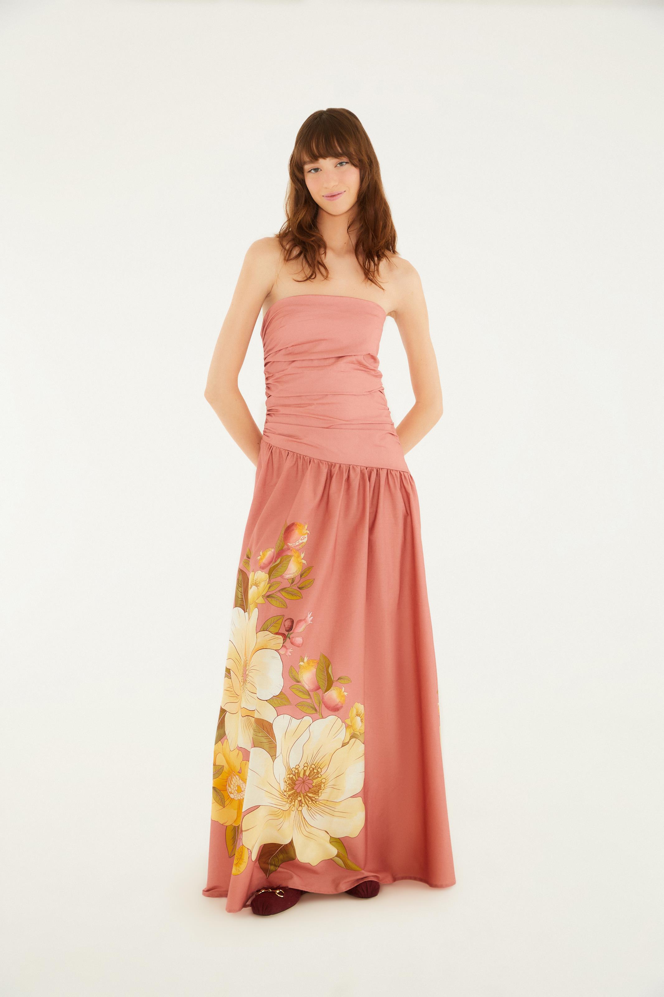 Vestido Cropped Estampado Romance De Flor