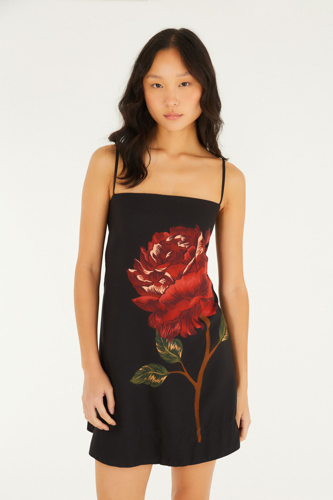 Vestido Curto Estampado Flor Rosália