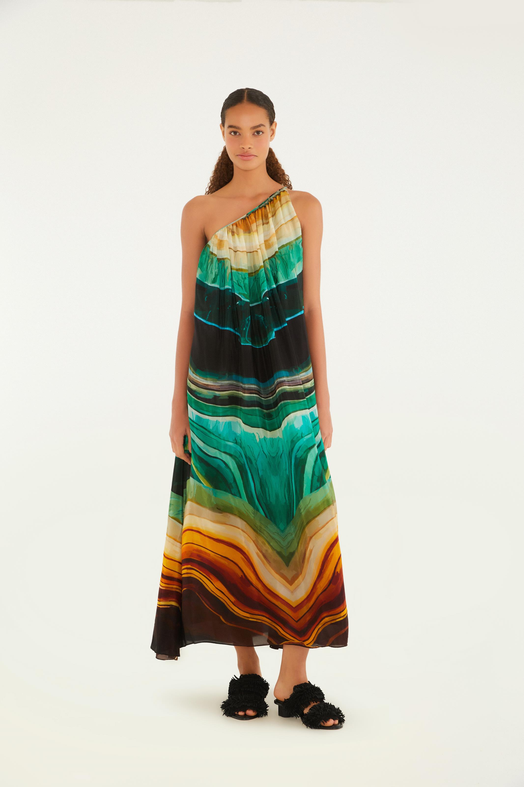 Vestido Longo Estampado Turmalina