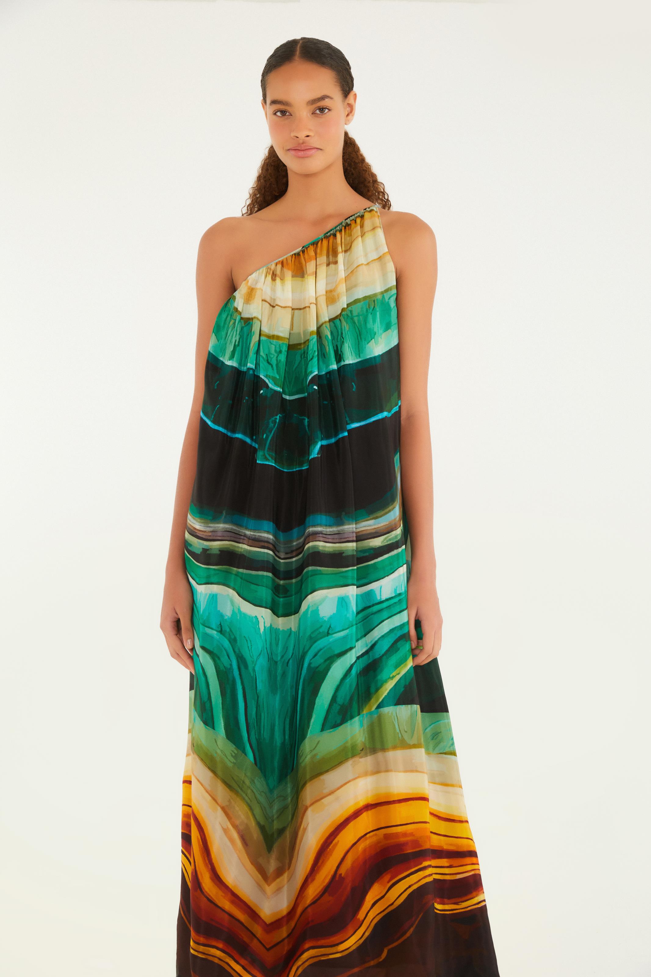 Vestido Longo Estampado Turmalina